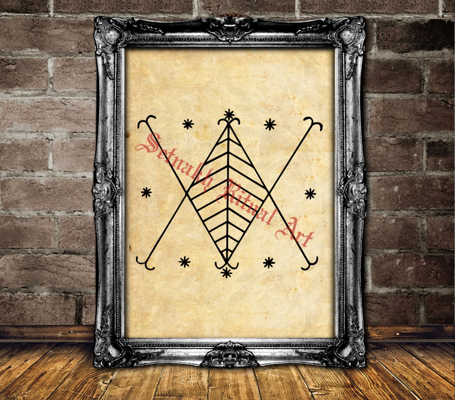 Ayizan veve art, altar decor, Voodoo print, magic talisman, Haitian vodou, Ayizan sigil, magick, voodoo spirit ritul illustration #123