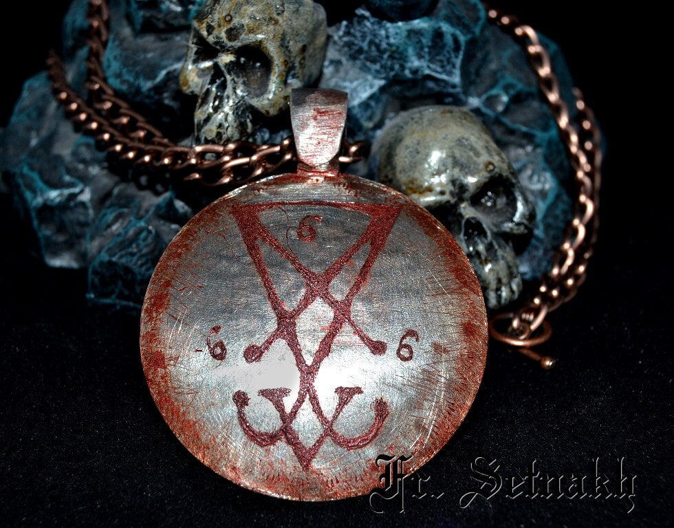 LUCIFER SIGIL PENDANT luciferian chaos, vampiric, occult, magic, esoteric, medalion, satan, satanic jewellery jewelry