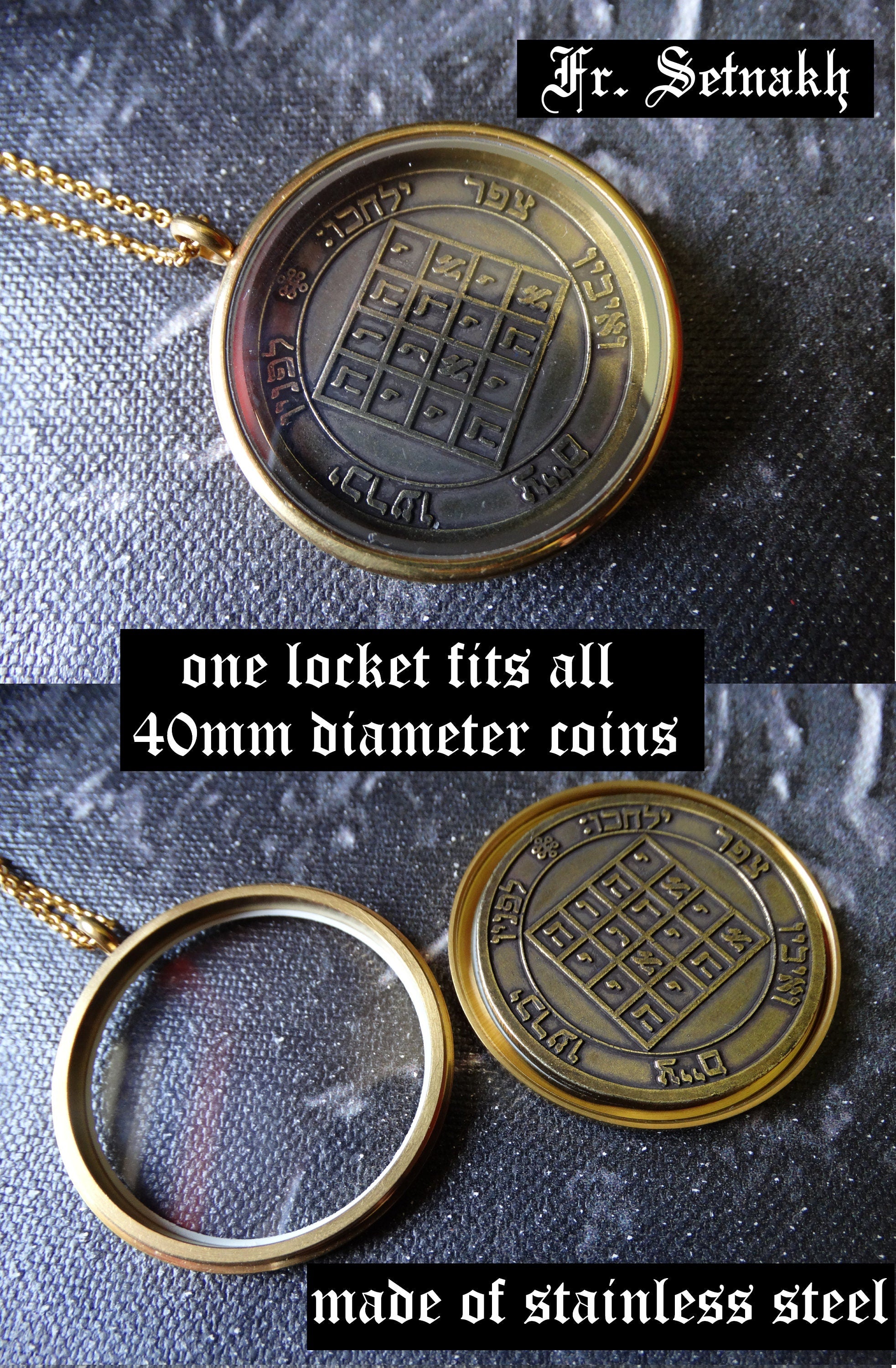 unique Locket or Keychain Holder, designed to fit the 44 Planetary Seals of King Solomon and the 7 Archangels