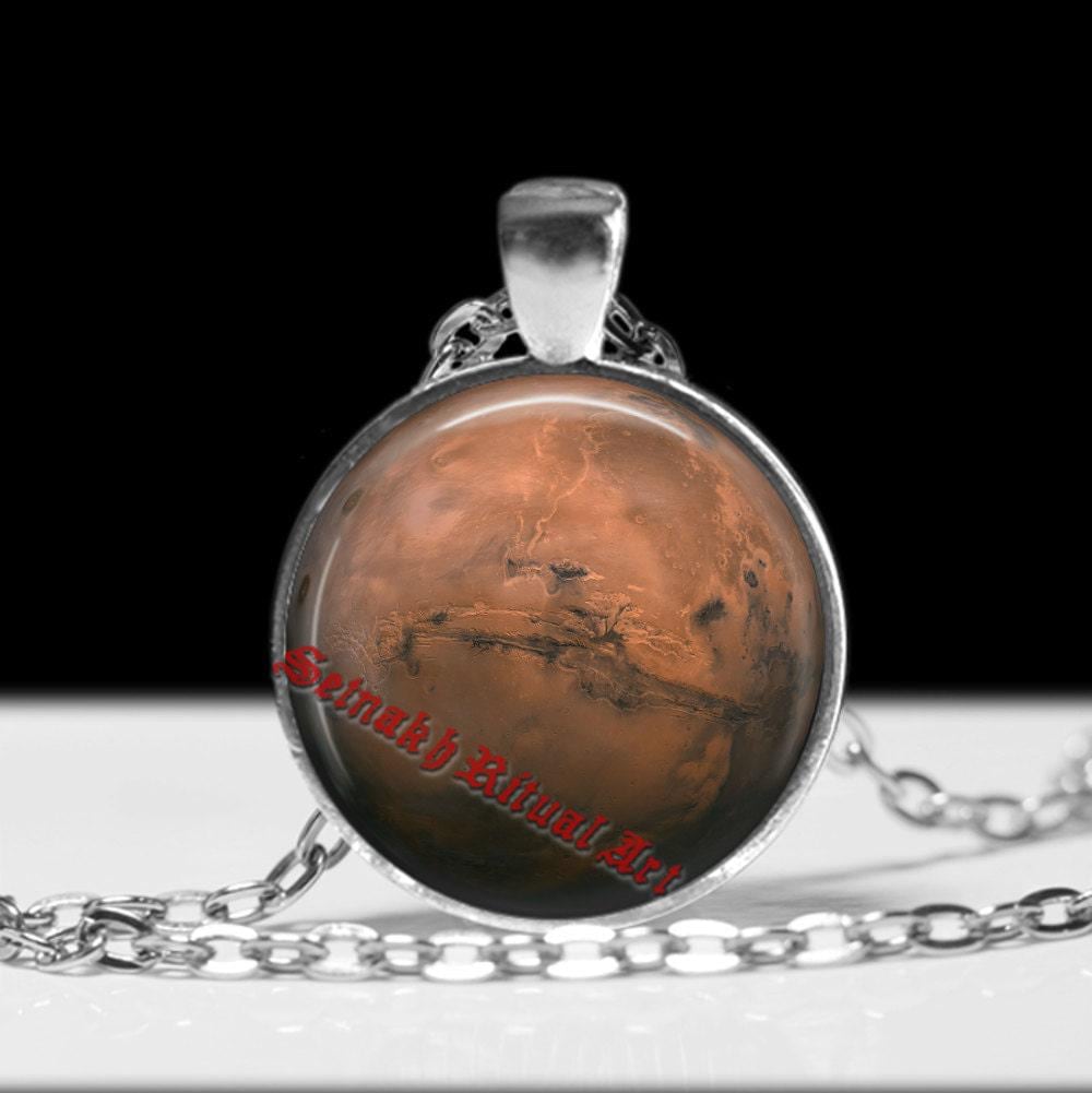 Mars pendant Astrology jewelry Planet necklace Magic jewellery #433.4