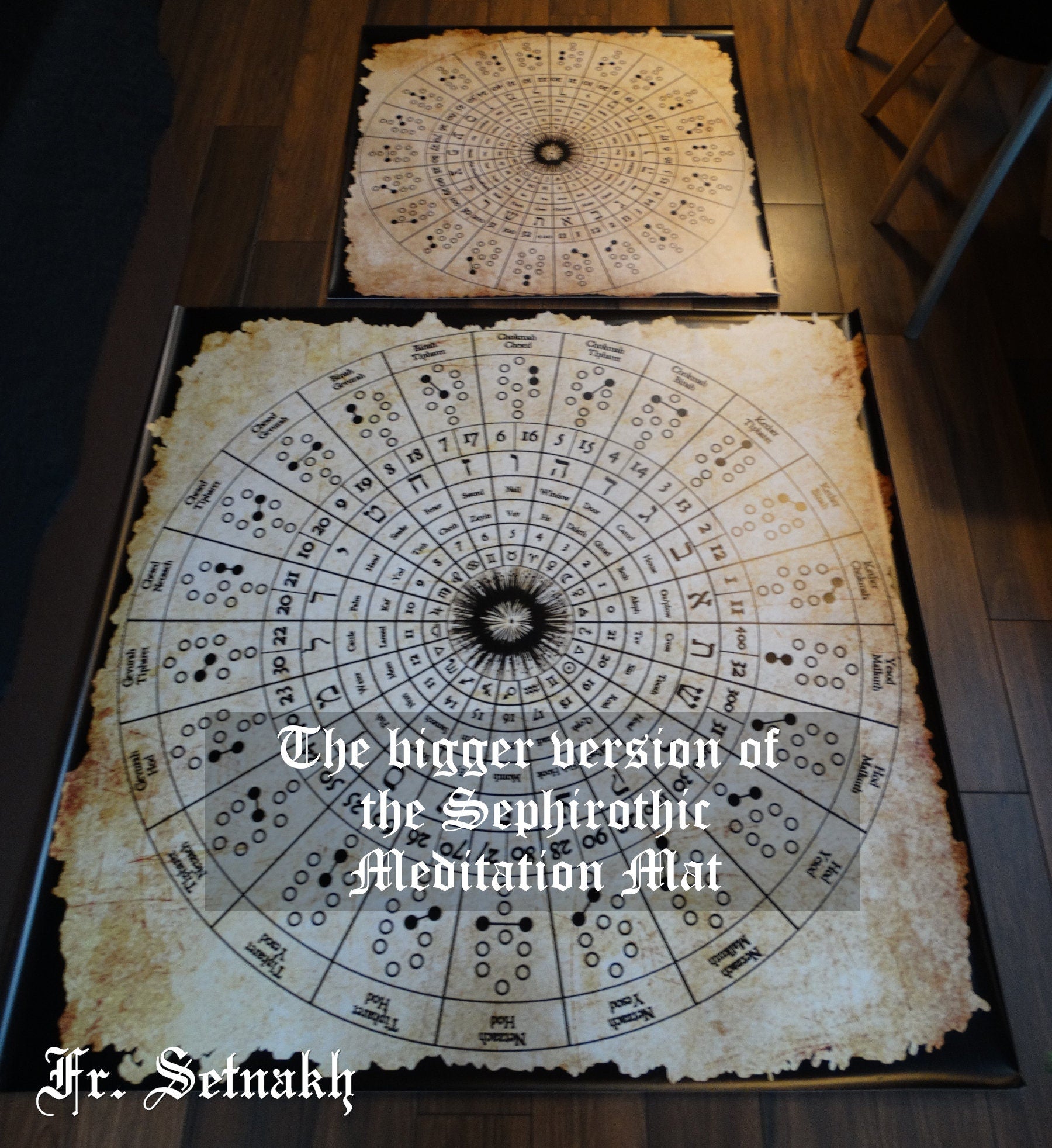 Sephirothic Tree of Life - Bigger Meditation Mat, Tree wallart, Spiritual Cards, Kabbalistic art, occult decor, Kabbalah, Qabala, Qabbalah