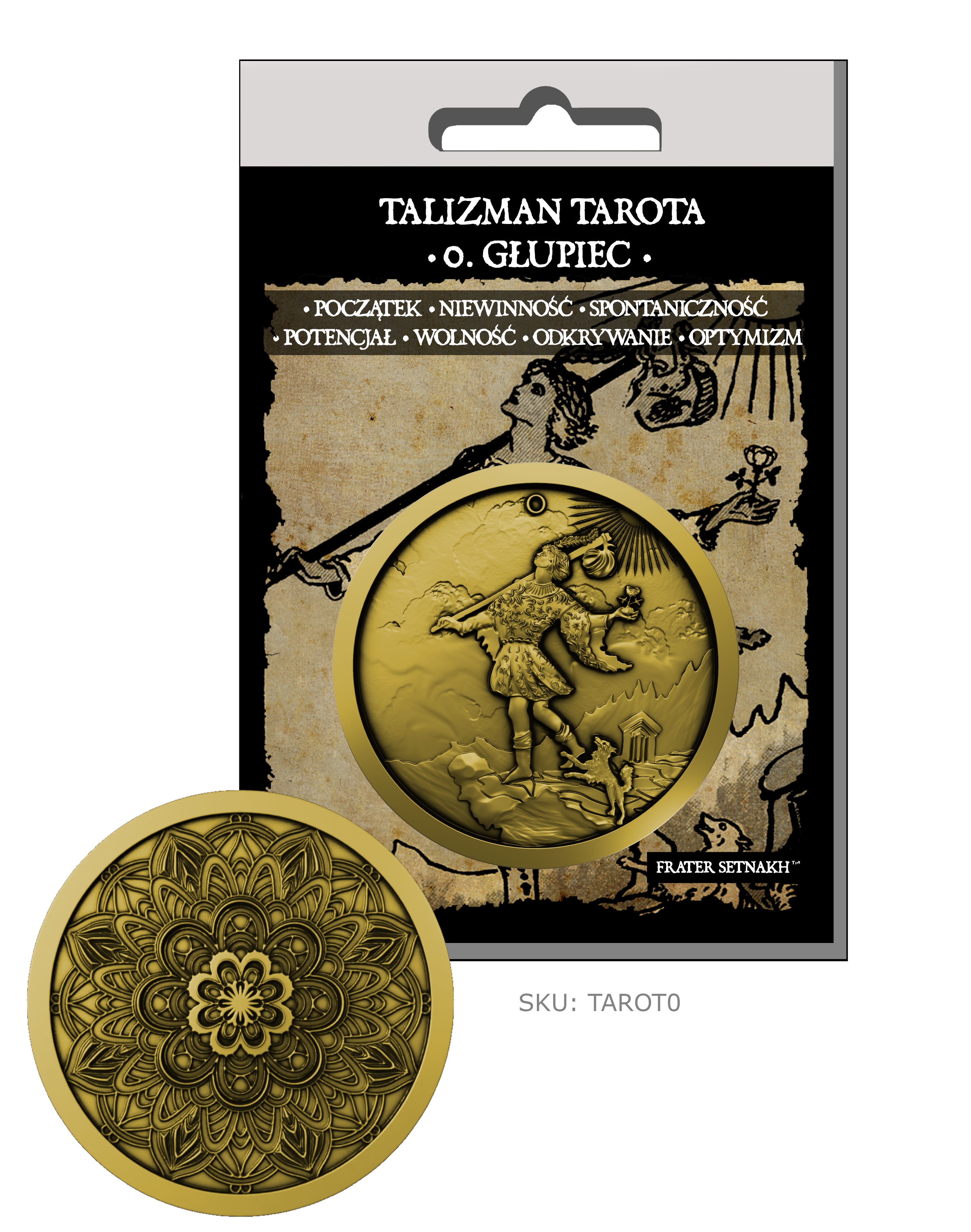 22 Talizmany Monety Tarota Rider-Waite-Smith + 22 Kart Opisowych + Etui PVC | Kolekcjonerski Zestaw Talizmanów