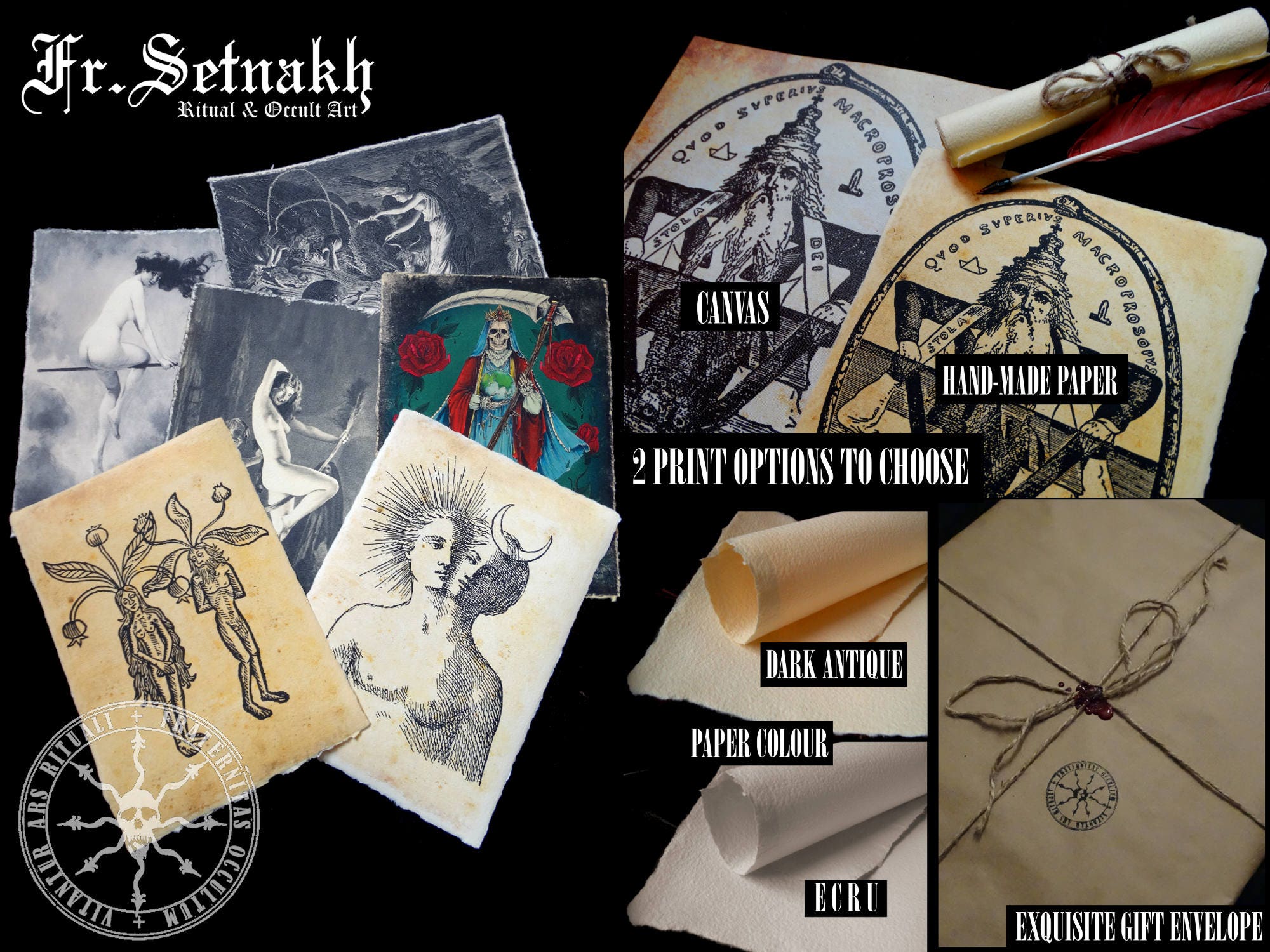 Witches going to their Sabbath print, witchcraft poster, magic art, occult home decor, esoteric wall art, mysticism #401