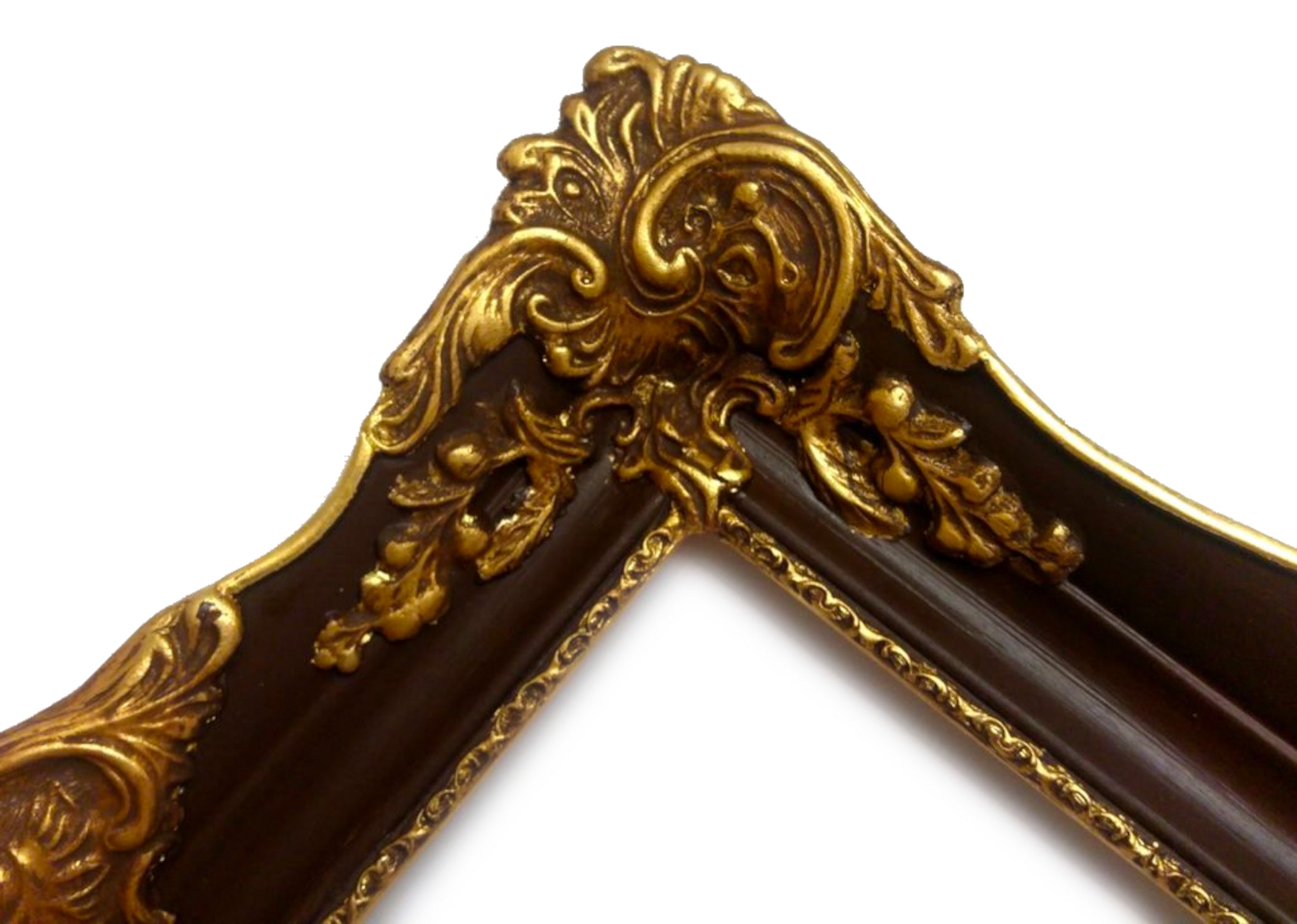 Frame Your Print - Hand-Carved Ornamental Wooden Frame | Custom Sizes A3–A1 | Optional Gold Metal Leaf Finish | Style #03/13