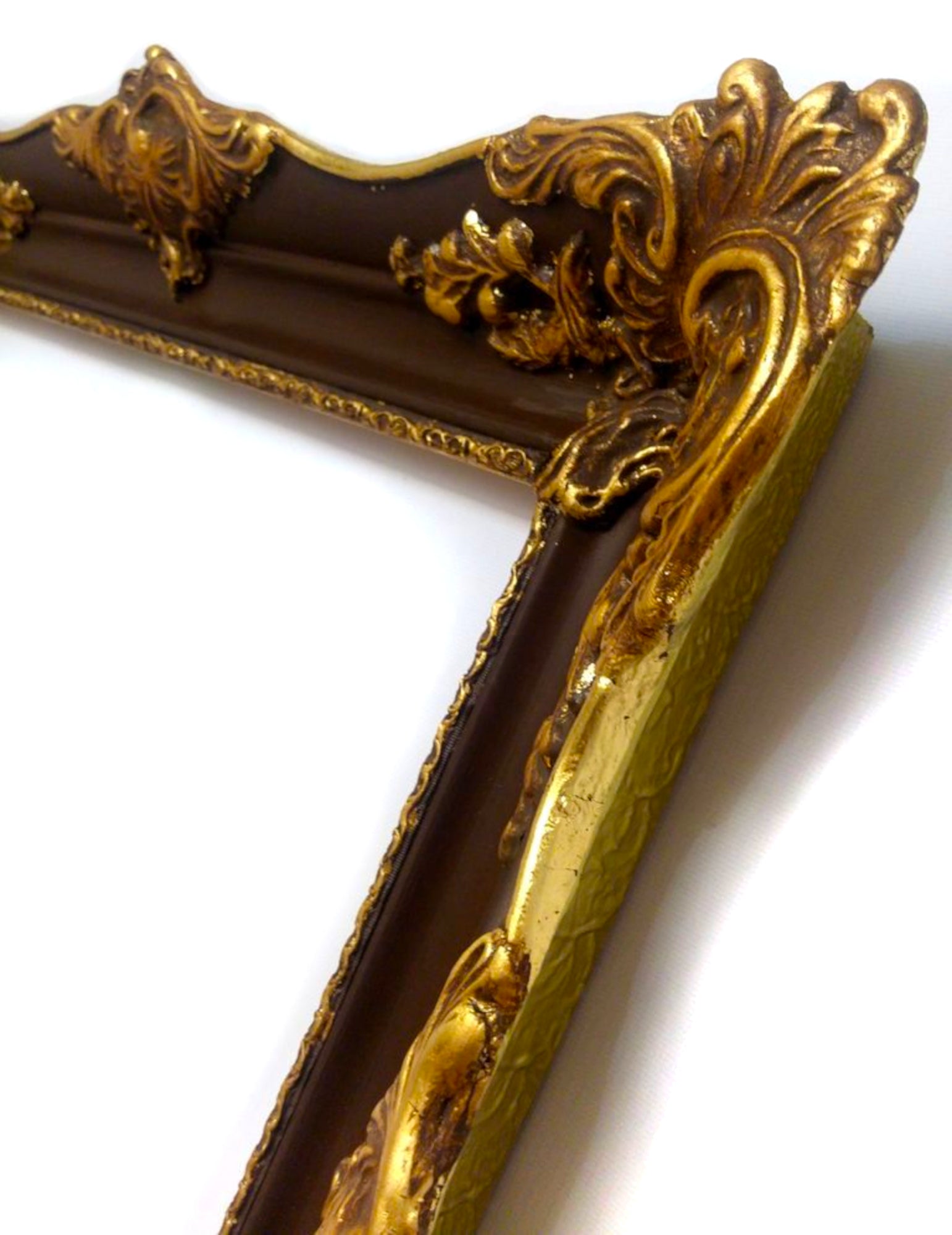 Frame Your Print - Hand-Carved Ornamental Wooden Frame | Custom Sizes A3–A1 | Optional Gold Metal Leaf Finish | Style #03/13