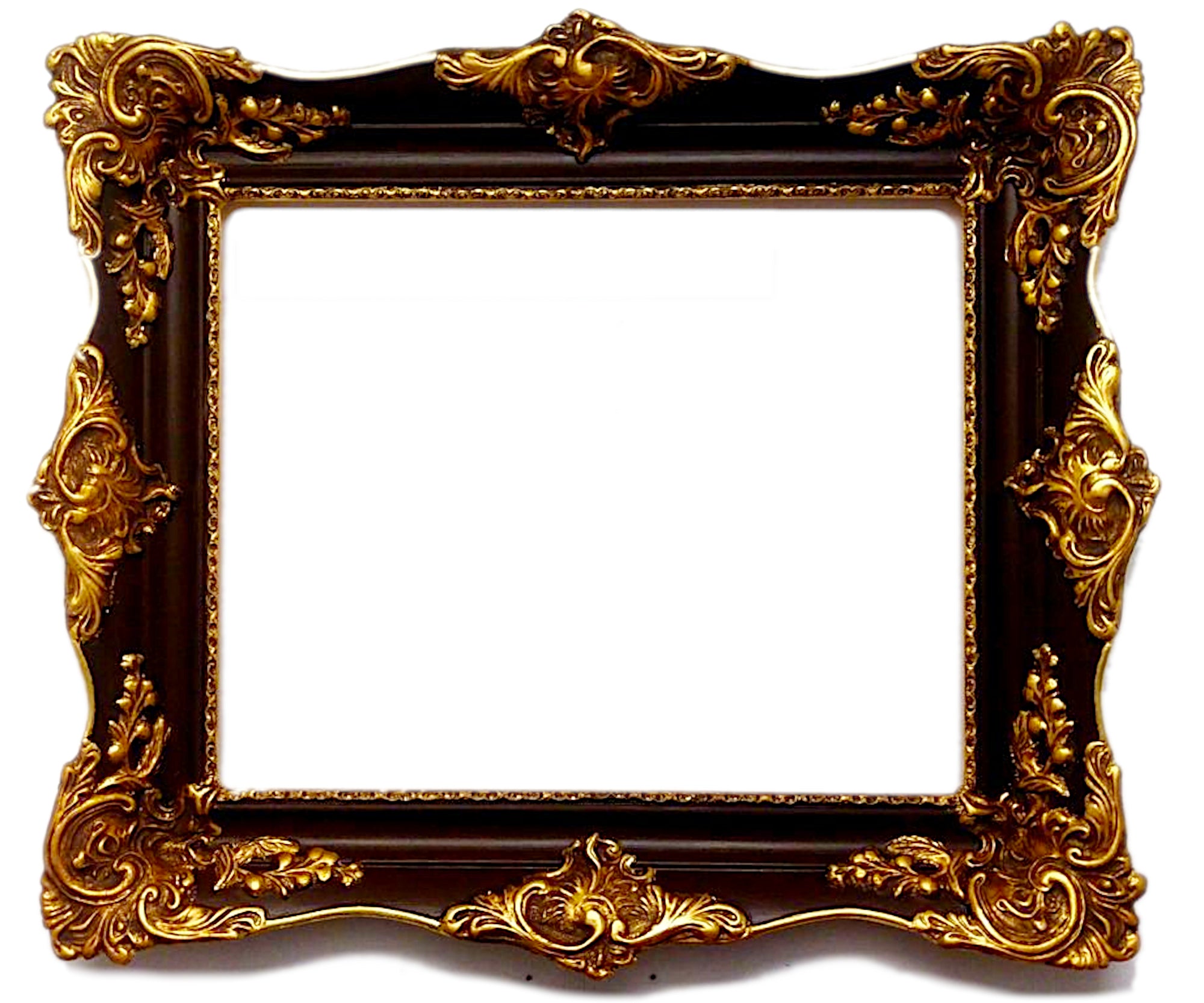 Frame Your Print - Hand-Carved Ornamental Wooden Frame | Custom Sizes A3–A1 | Optional Gold Metal Leaf Finish | Style #03/13