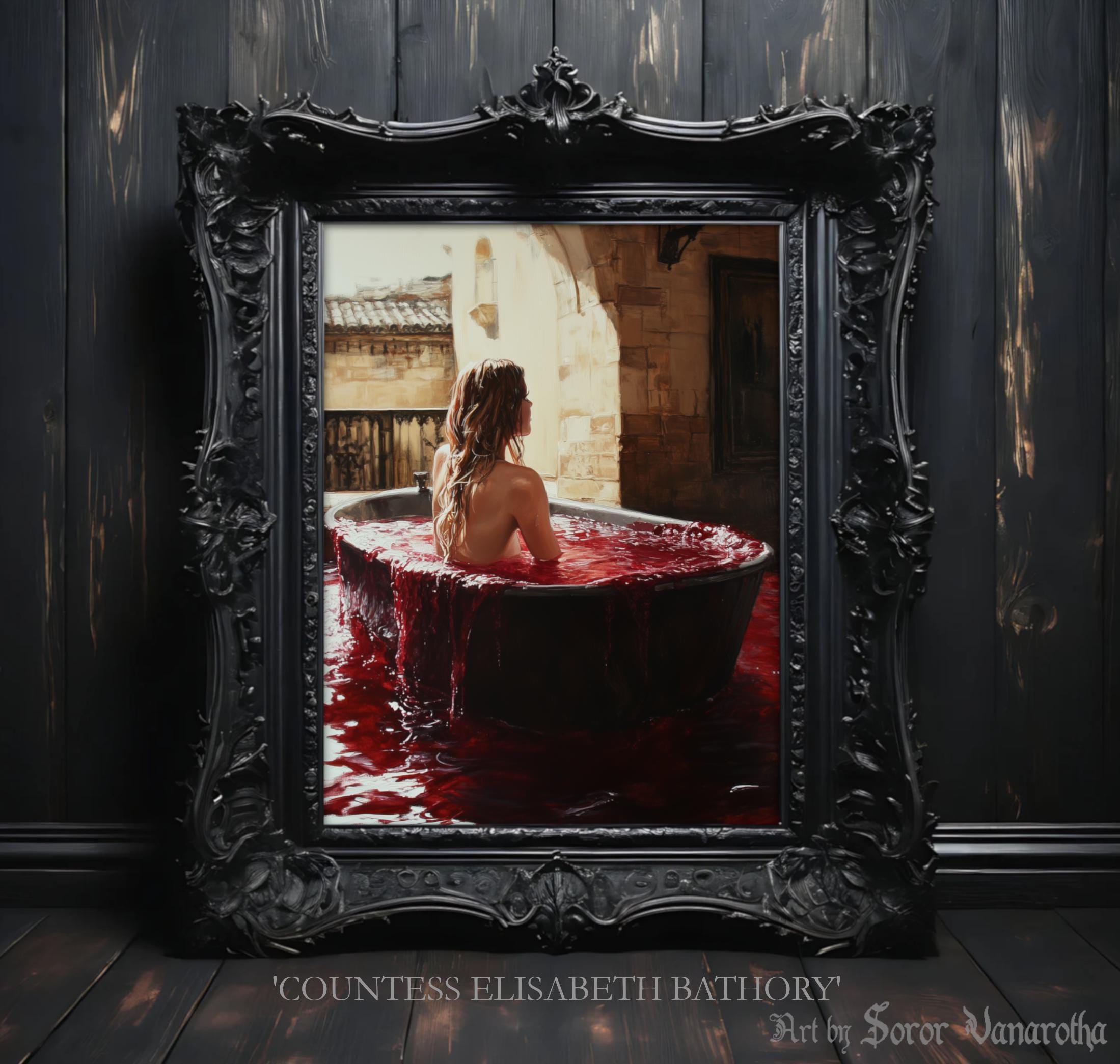 Countess Elizabeth Bathory Art Print - Gothic Portrait Wall Decor, Dark, Vampire Artwork for Fans of Macabre and Horror Aesthetic #SV1