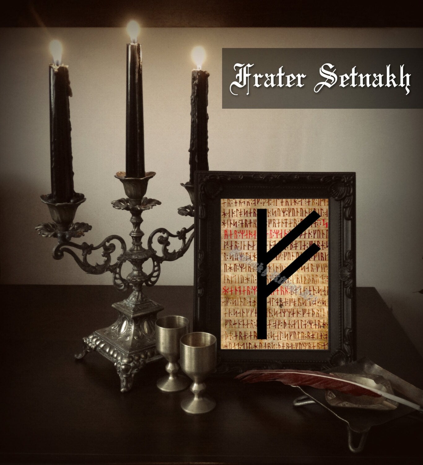 Ansuz print, rune illustration, Elder Futhark art, viking home decor, magical illustration, norse magick, magic, occult canvas poster #339.4