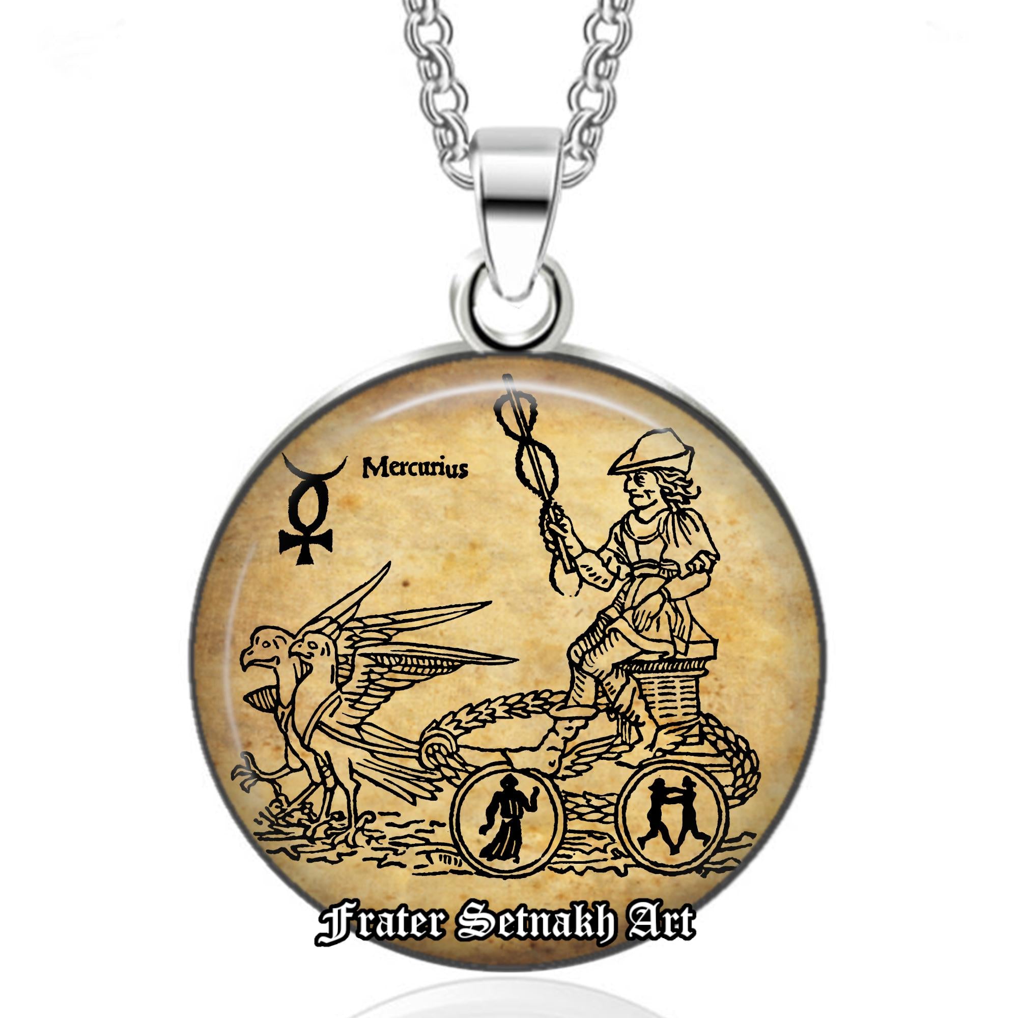 Mercury Hermes Talisman – Planetary Amulet for Communication, Movement, and Intellect – Zodiac: Gemini & Virgo – Magical Air Pendant #558.5