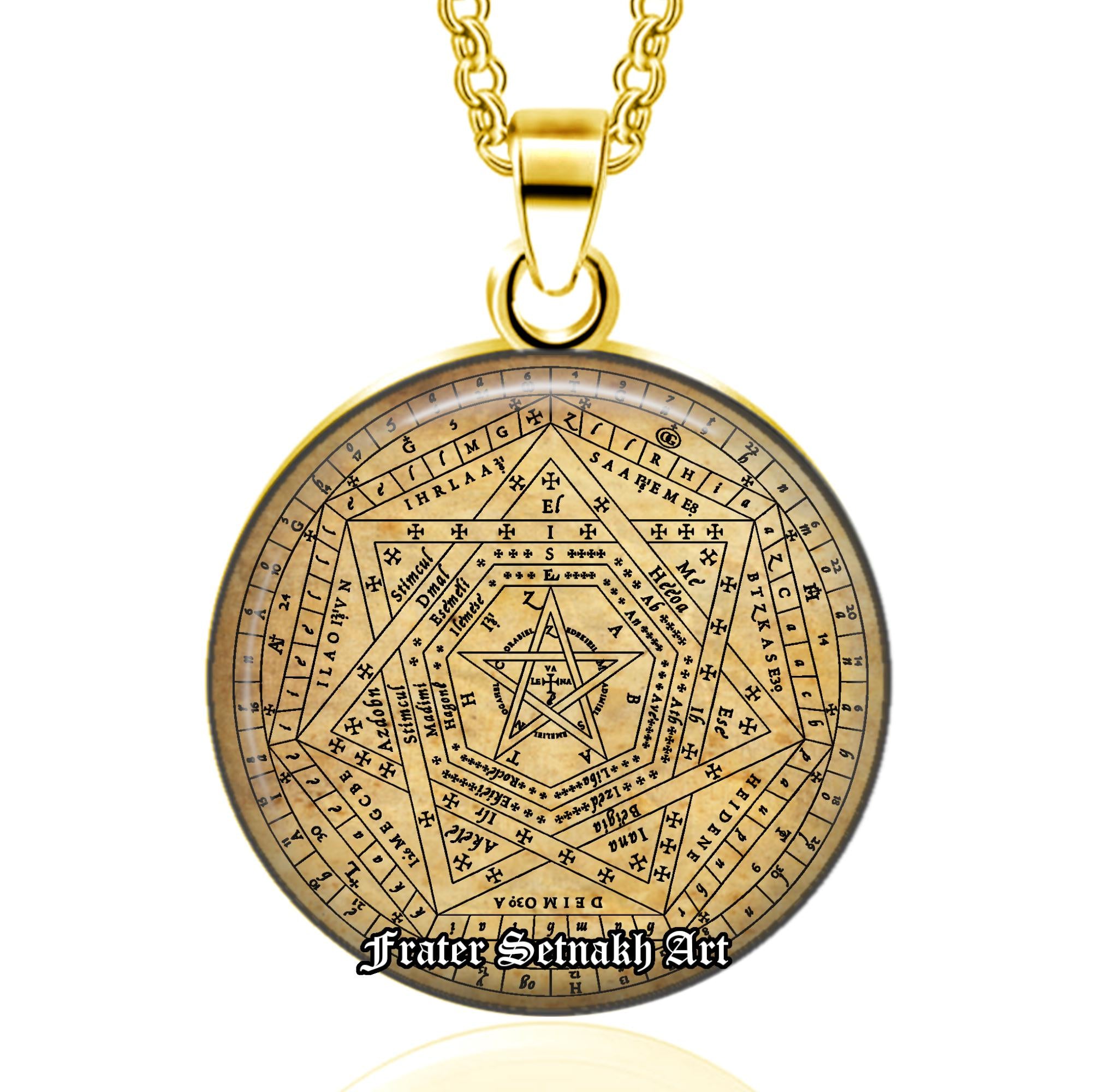 Angel Jewelry, Sigillum Dei Ameth by John Dee Talisman, Seal of God, Angel Amulet, Seal of the Truth of God, Clavicula Salomonis #115
