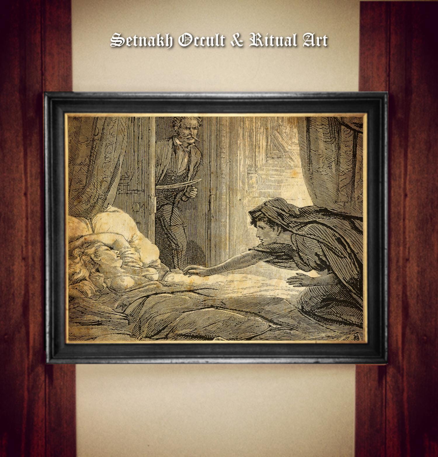Carmilla 1872 Illustration | Antique Vampire Story Print on Hand-Made Paper or Canvas for Gothic Horror Fans, Dark & Witchy Academia #DM31,