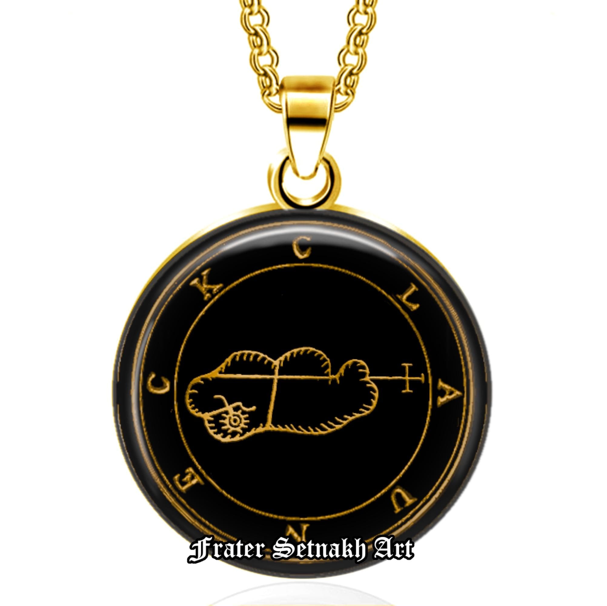 CLAUNECK Seal talisman, Demon of wealth, money, assisting in the discovery of hidden treasure, Goetic sigil pendant, Servitor of Syrach #DM7