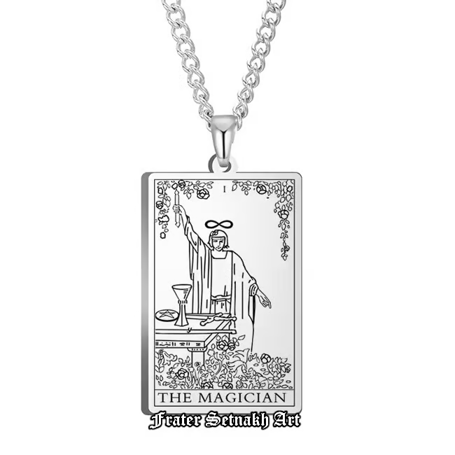 Magician Tarot Card Pendant – Divination Jewelry and Spiritual Talisman | Tarot Necklace for Manifestation, Power, and Focus #396.1