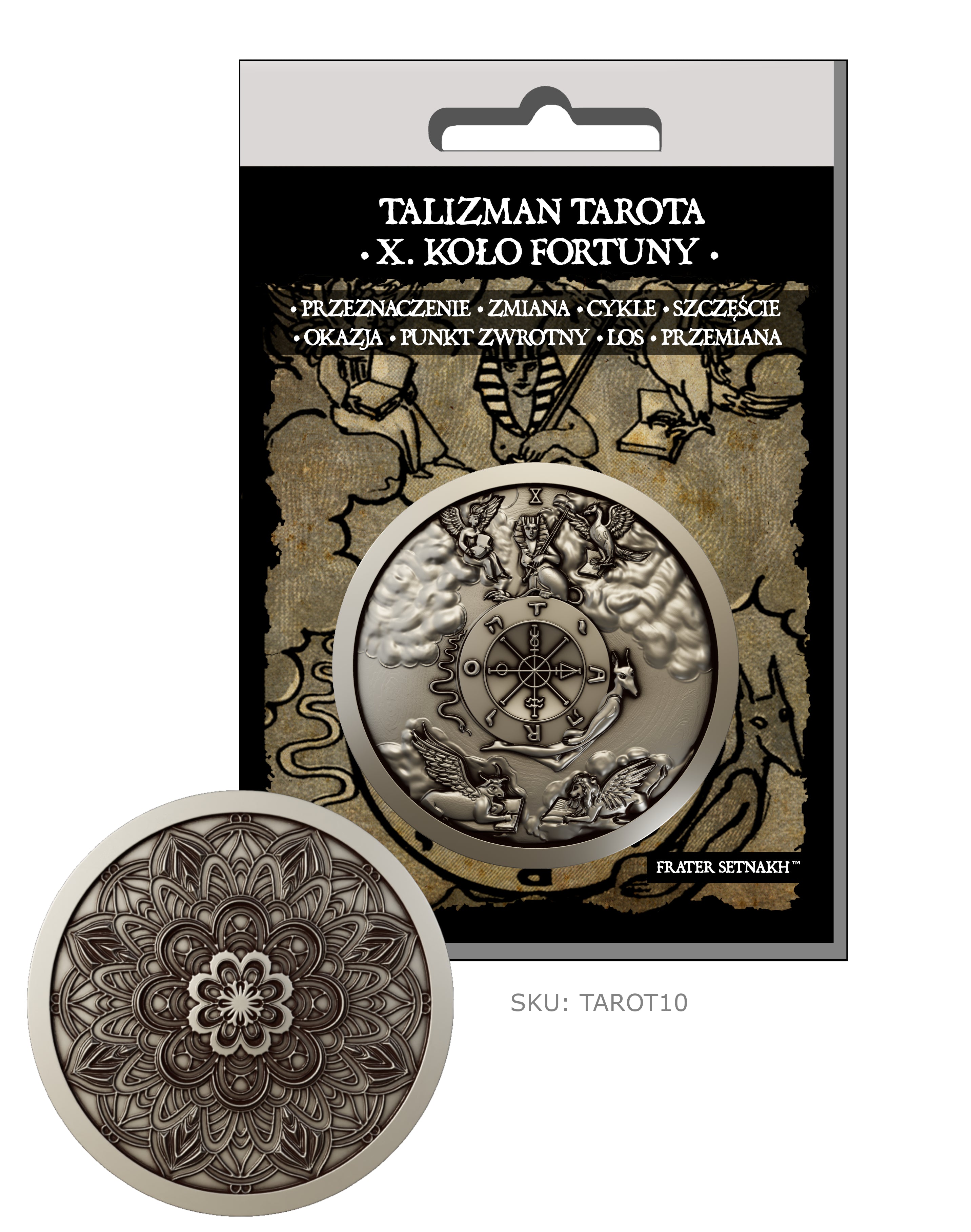 22 Talizmany Monety Tarota Rider-Waite-Smith + 22 Kart Opisowych + Etui PVC | Kolekcjonerski Zestaw Talizmanów