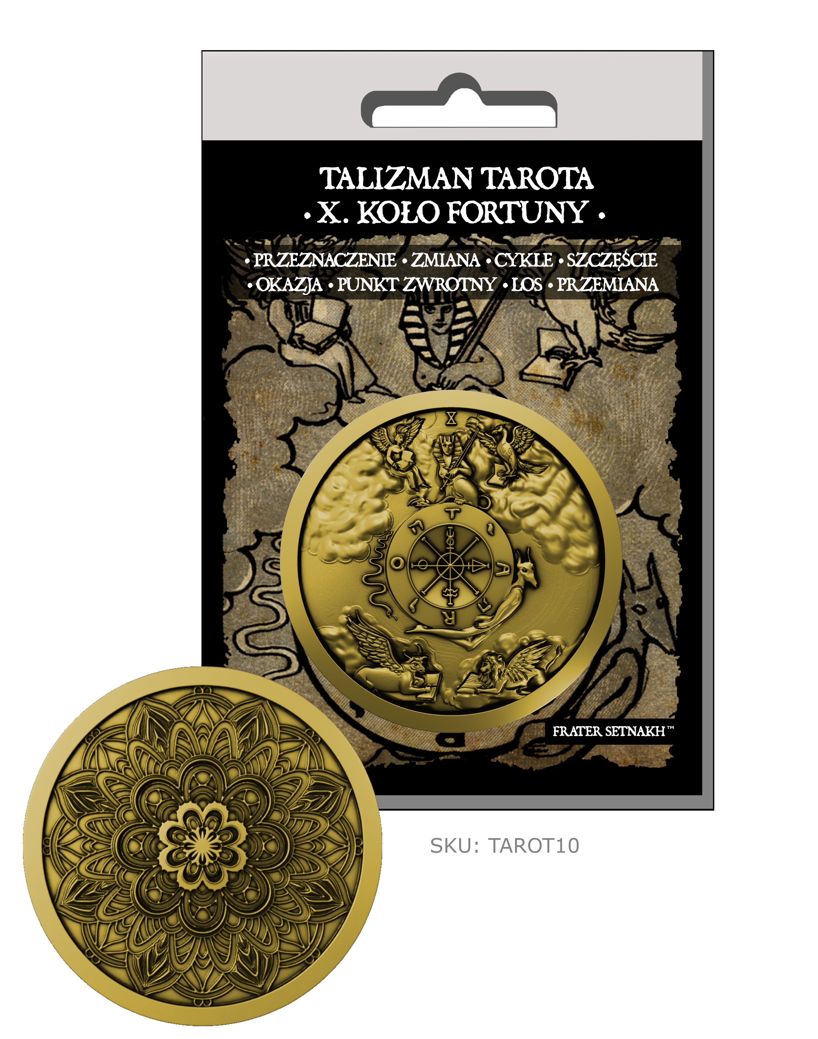 22 Talizmany Monety Tarota Rider-Waite-Smith + 22 Kart Opisowych + Etui PVC | Kolekcjonerski Zestaw Talizmanów