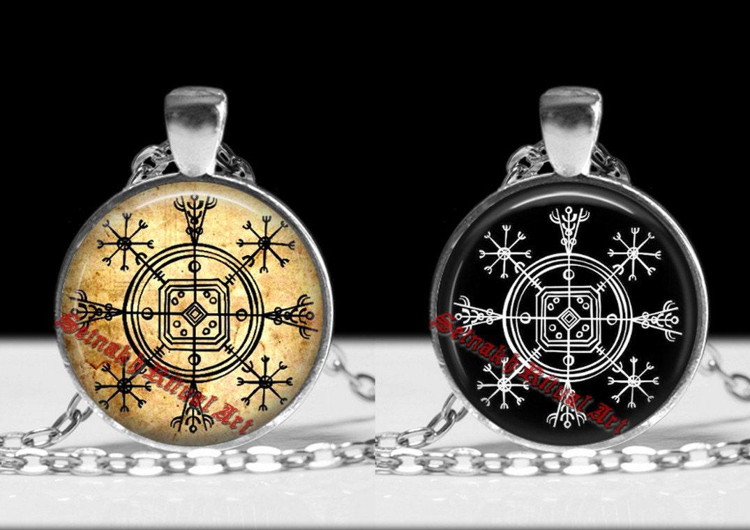 Hulinhjálmur pendant, Hulinhjálmur necklace, icelandic stave, viking amulet, icelandic jewelry, pagan necklace, magic, nordic necklace #236