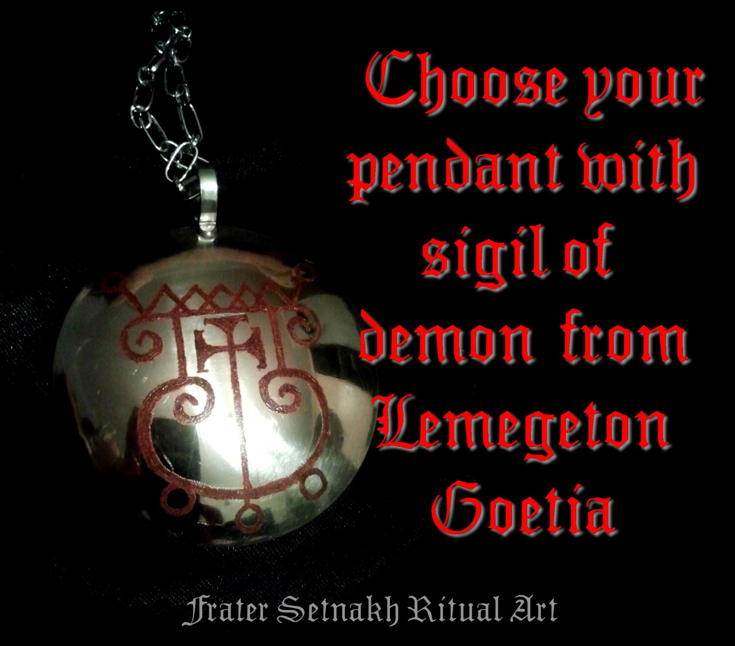 Goetia medallion, demon sigil talisman, King Solomon, Lemegeton, ritual, occult, magick, summoning demons talisman, pendant, necklace 104