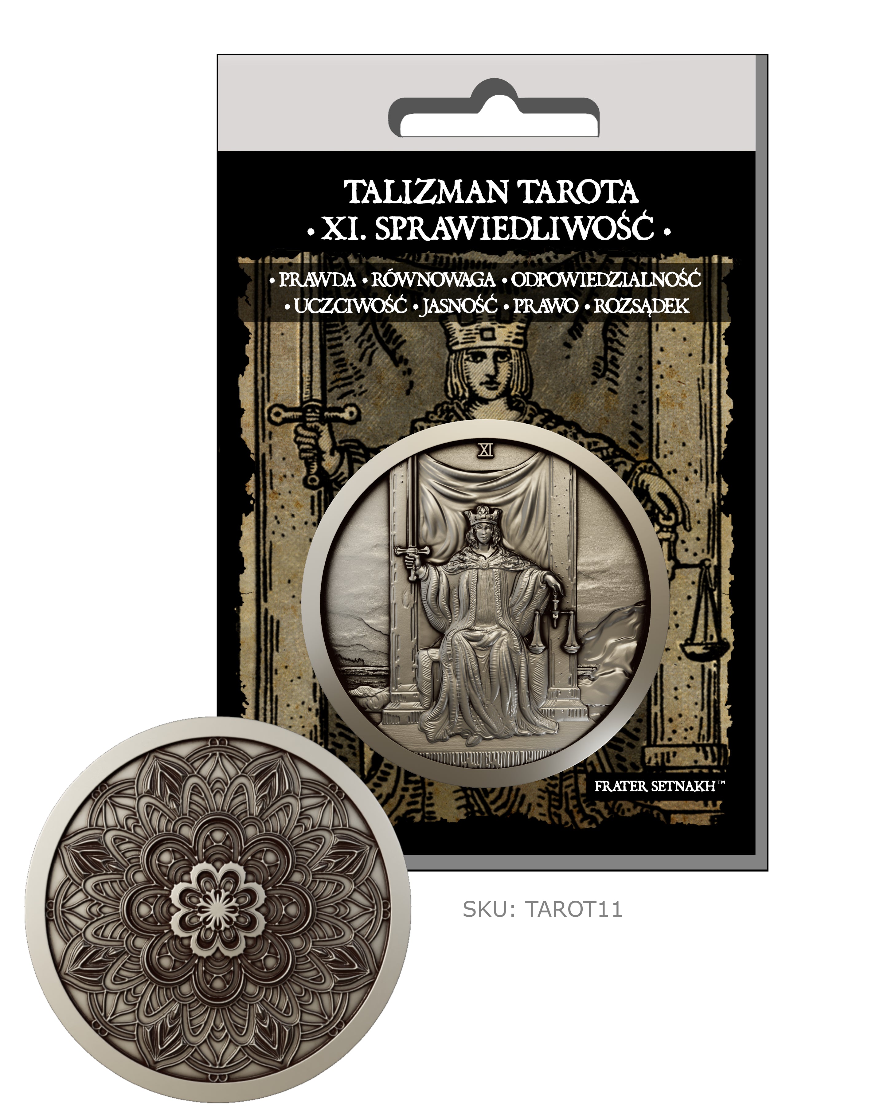 22 Talizmany Monety Tarota Rider-Waite-Smith + 22 Kart Opisowych + Etui PVC | Kolekcjonerski Zestaw Talizmanów