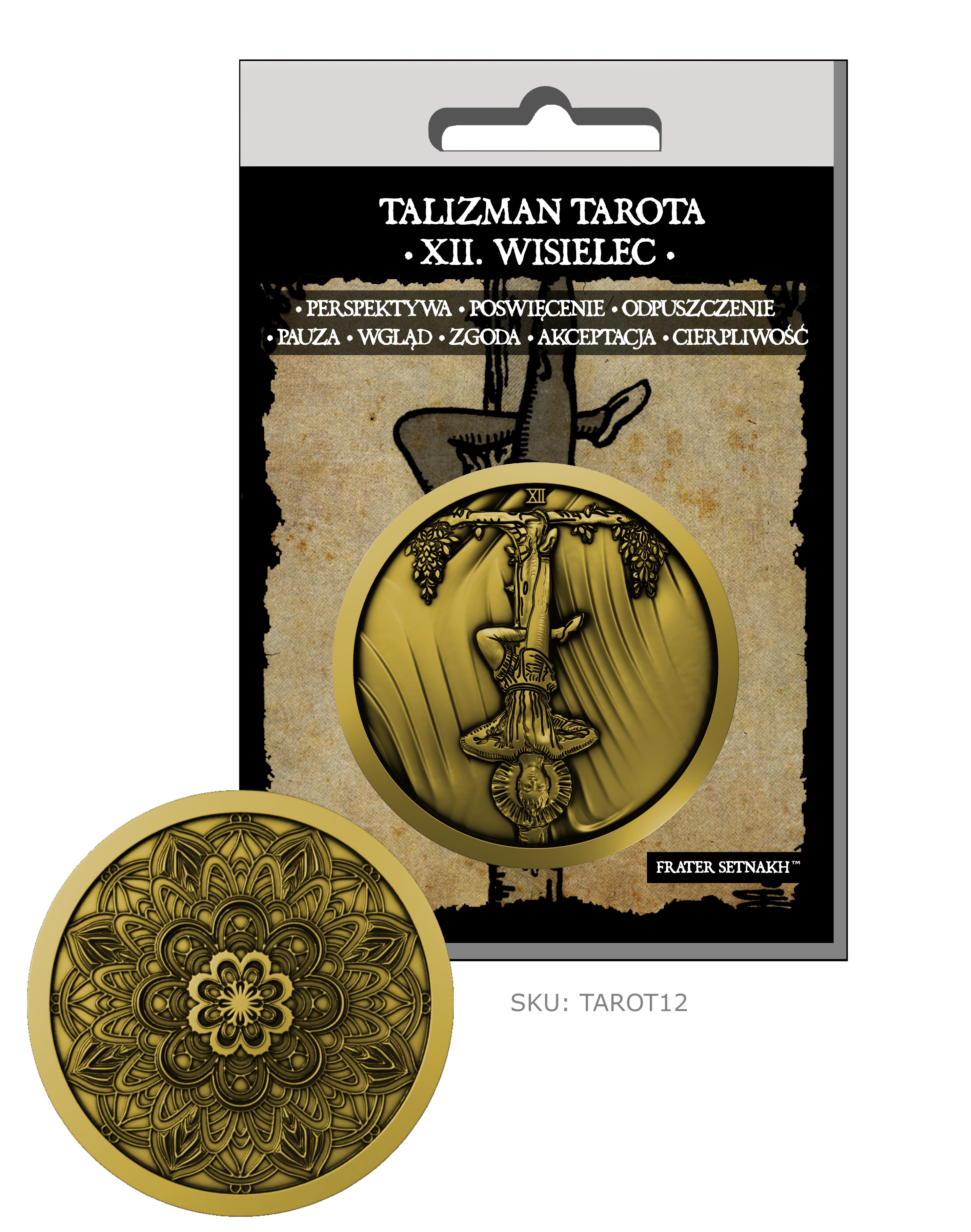 22 Talizmany Monety Tarota Rider-Waite-Smith + 22 Kart Opisowych + Etui PVC | Kolekcjonerski Zestaw Talizmanów