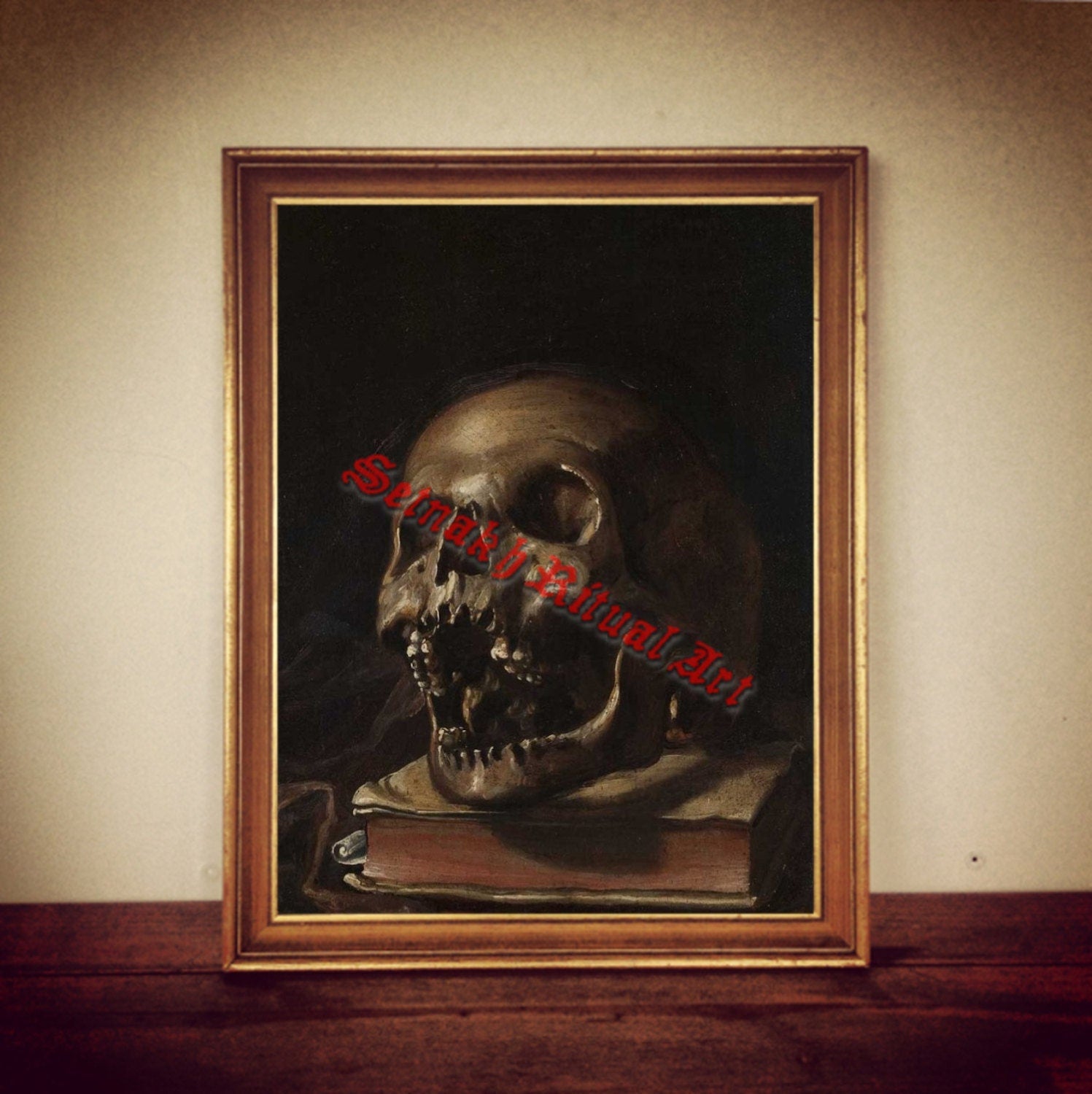 Skull art, Vanitas print, memento mori illustration, death poster, occult decor, antique vintage home decor #316