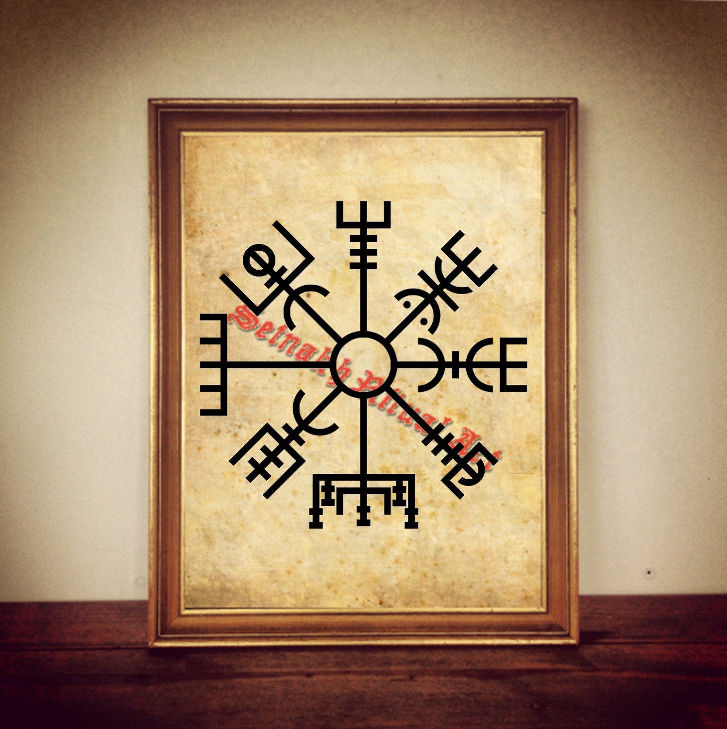 Vegvisir print, viking poster, icelandic stave art, nordic decoration, norse mythology, occult home decor, pagan, magic art, witchcraft #8