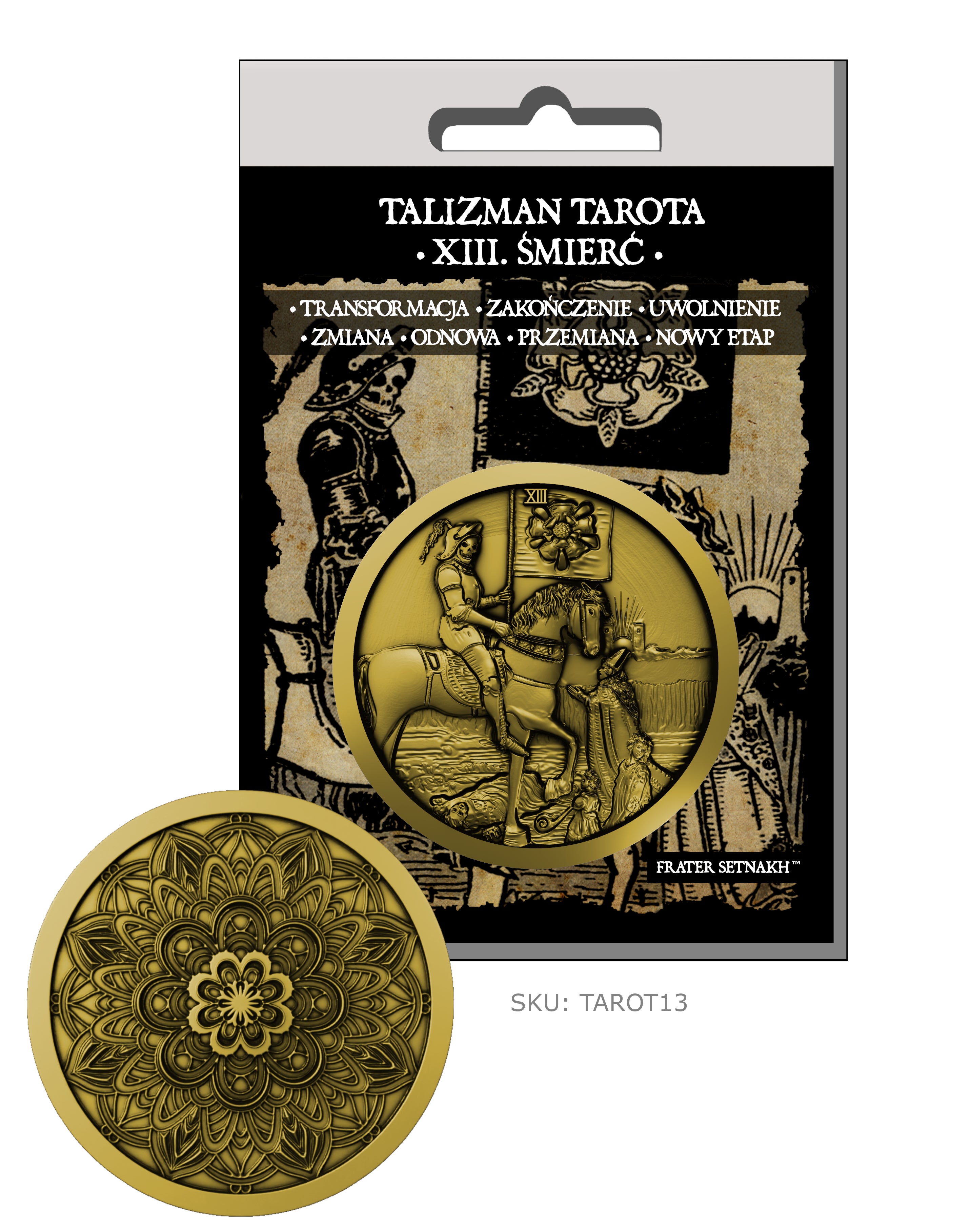 22 Talizmany Monety Tarota Rider-Waite-Smith + 22 Kart Opisowych + Etui PVC | Kolekcjonerski Zestaw Talizmanów
