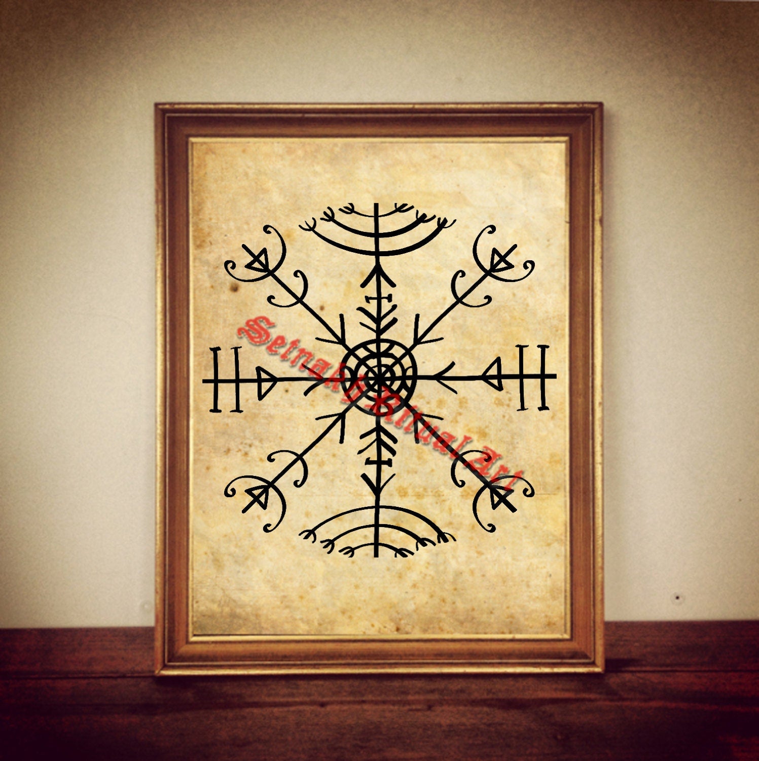 235.3# Veldismagn print, veldismagn poster, icelandic stave print, viking decoration, viking poster, viking print, occult print, pagan