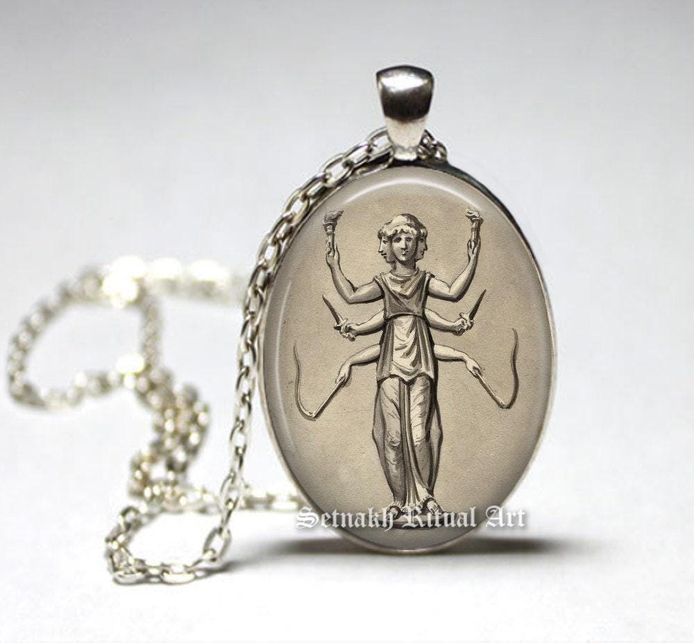 Triple goddess Hecate pendant, the Goddess of Magic, witchcraft, the night, Moon, ghosts and necromancy, sorcery, witch necklace, wicca #WS5