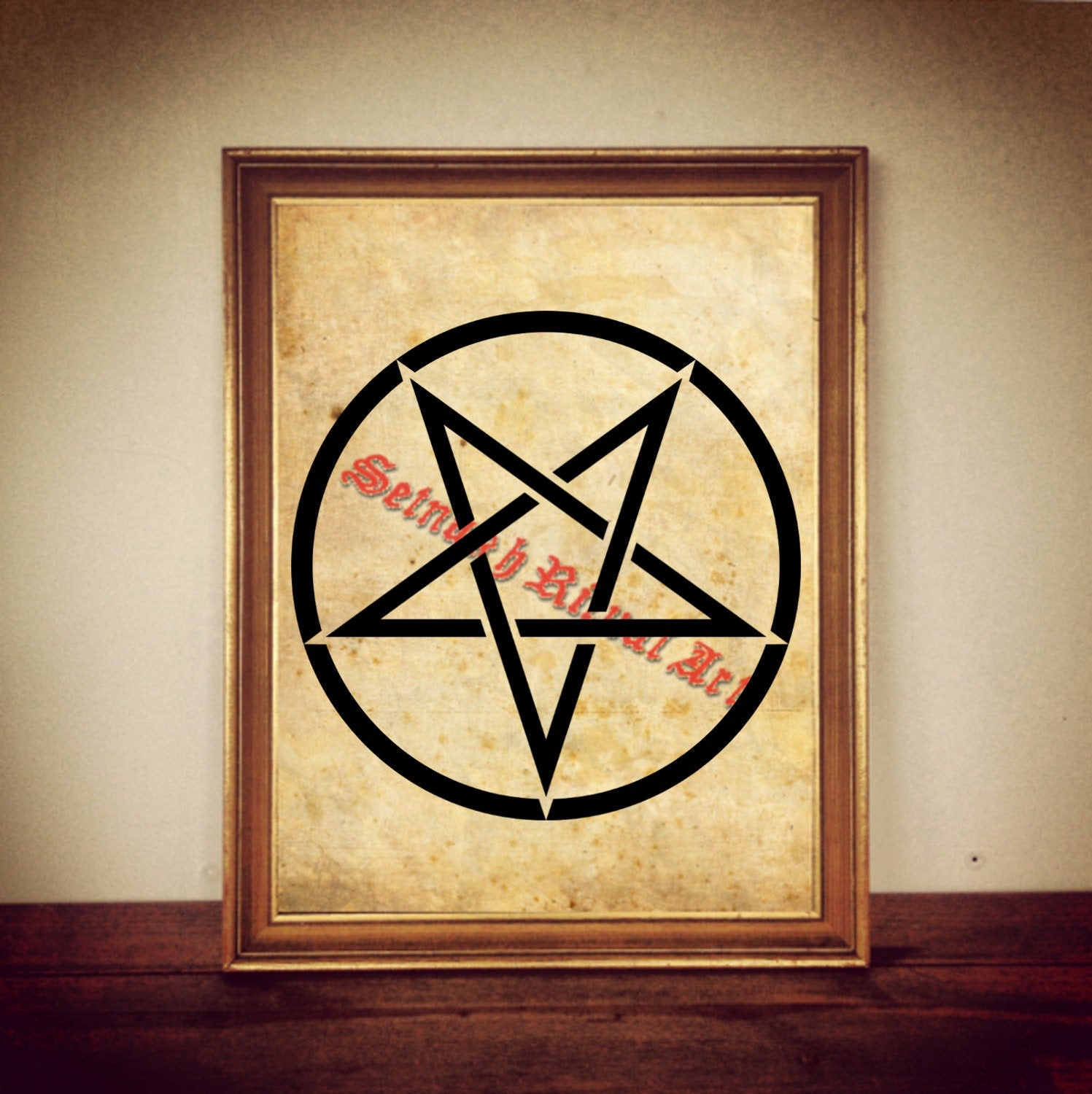 Inverted pentagram poster, occult print, magic illustration, esoteric art, occultism, satanic home decor, evil, Satan, Lucifer sigil #105