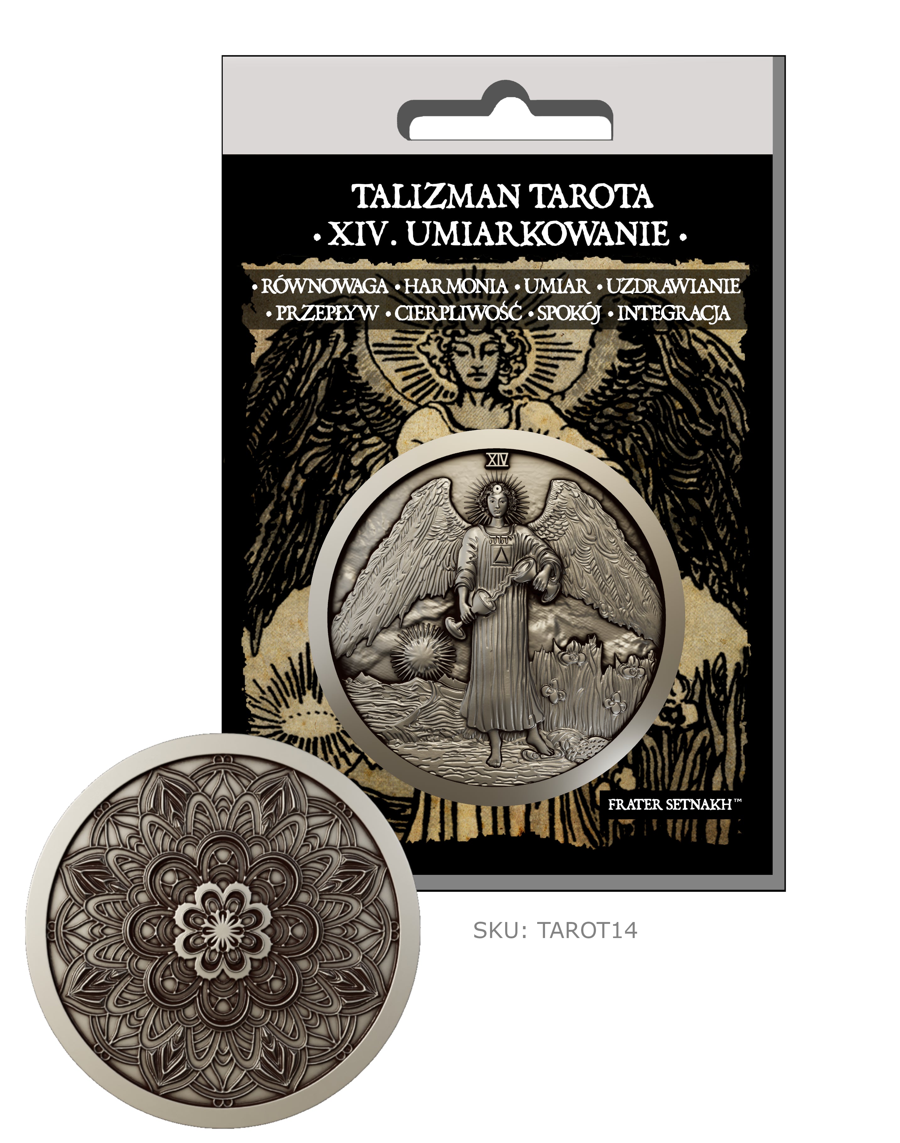 22 Talizmany Monety Tarota Rider-Waite-Smith + 22 Kart Opisowych + Etui PVC | Kolekcjonerski Zestaw Talizmanów