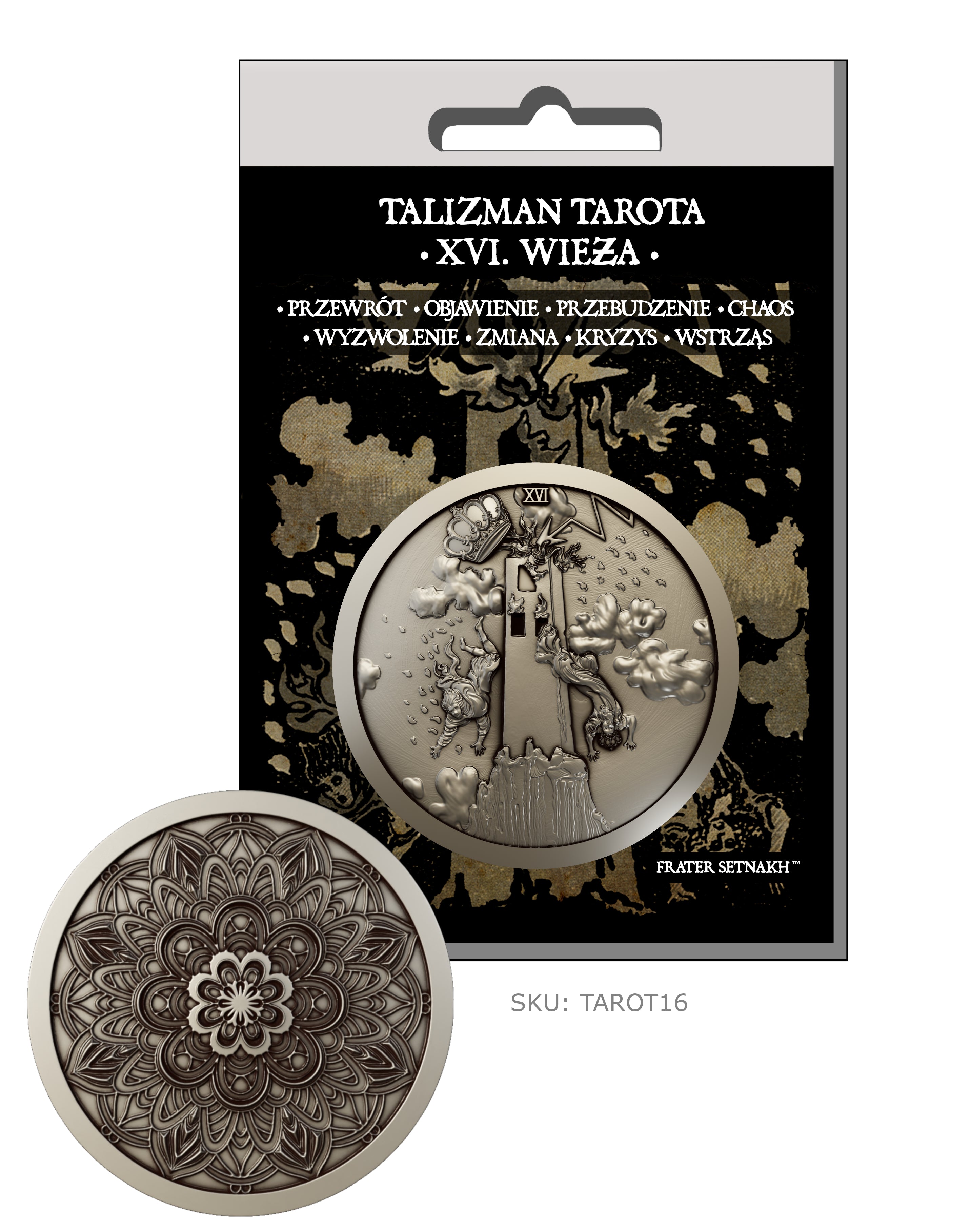 22 Talizmany Monety Tarota Rider-Waite-Smith + 22 Kart Opisowych + Etui PVC | Kolekcjonerski Zestaw Talizmanów