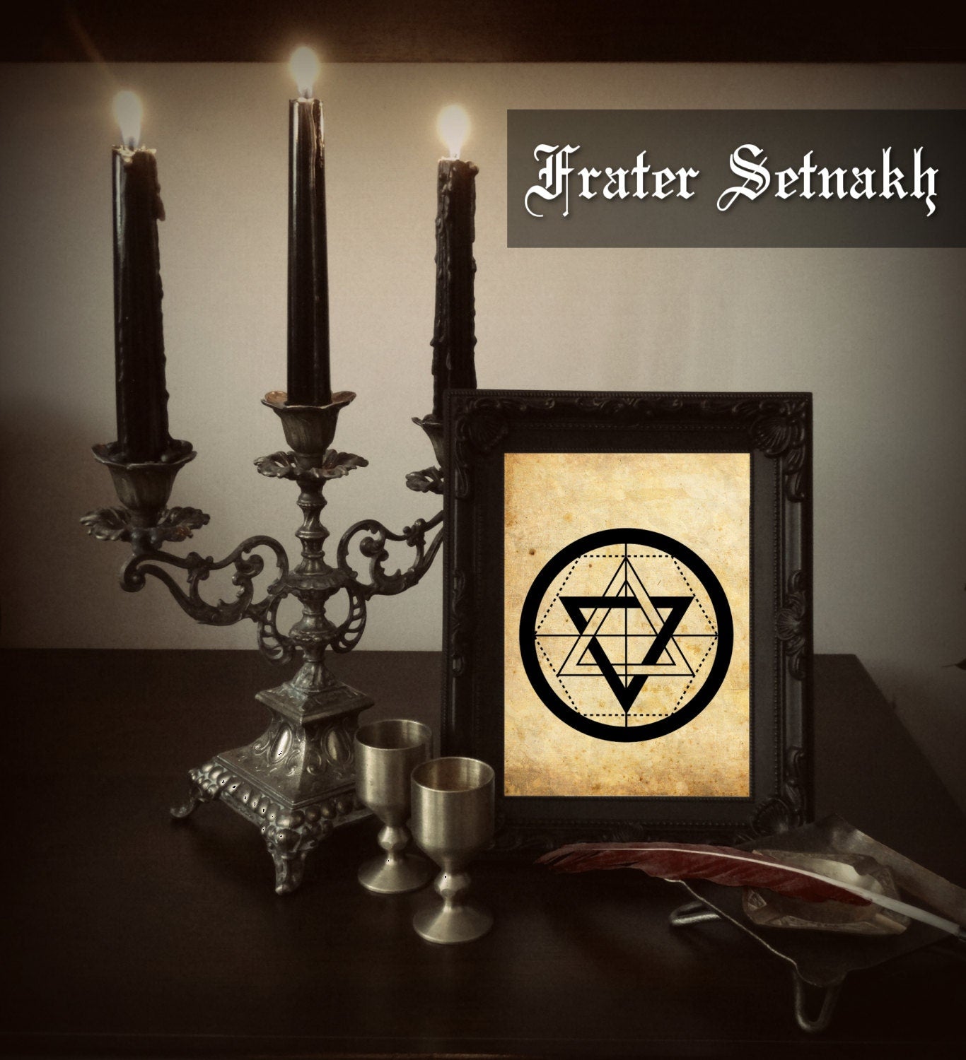 Martinist Order emblem print, occult pentacle poster, esoteric art, occultism, magick, ritual altar decor, seal, magic symbol #357