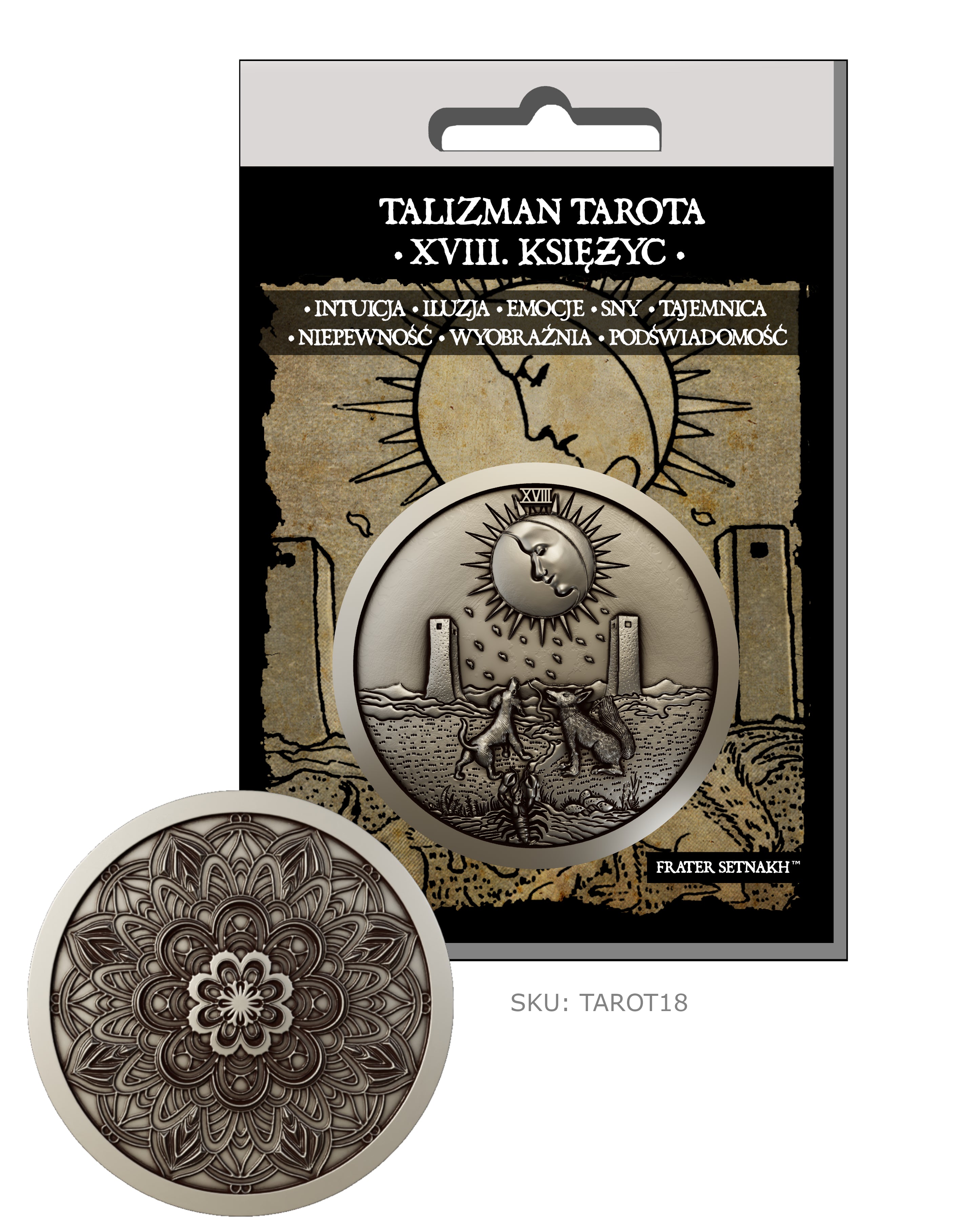 22 Talizmany Monety Tarota Rider-Waite-Smith + 22 Kart Opisowych + Etui PVC | Kolekcjonerski Zestaw Talizmanów