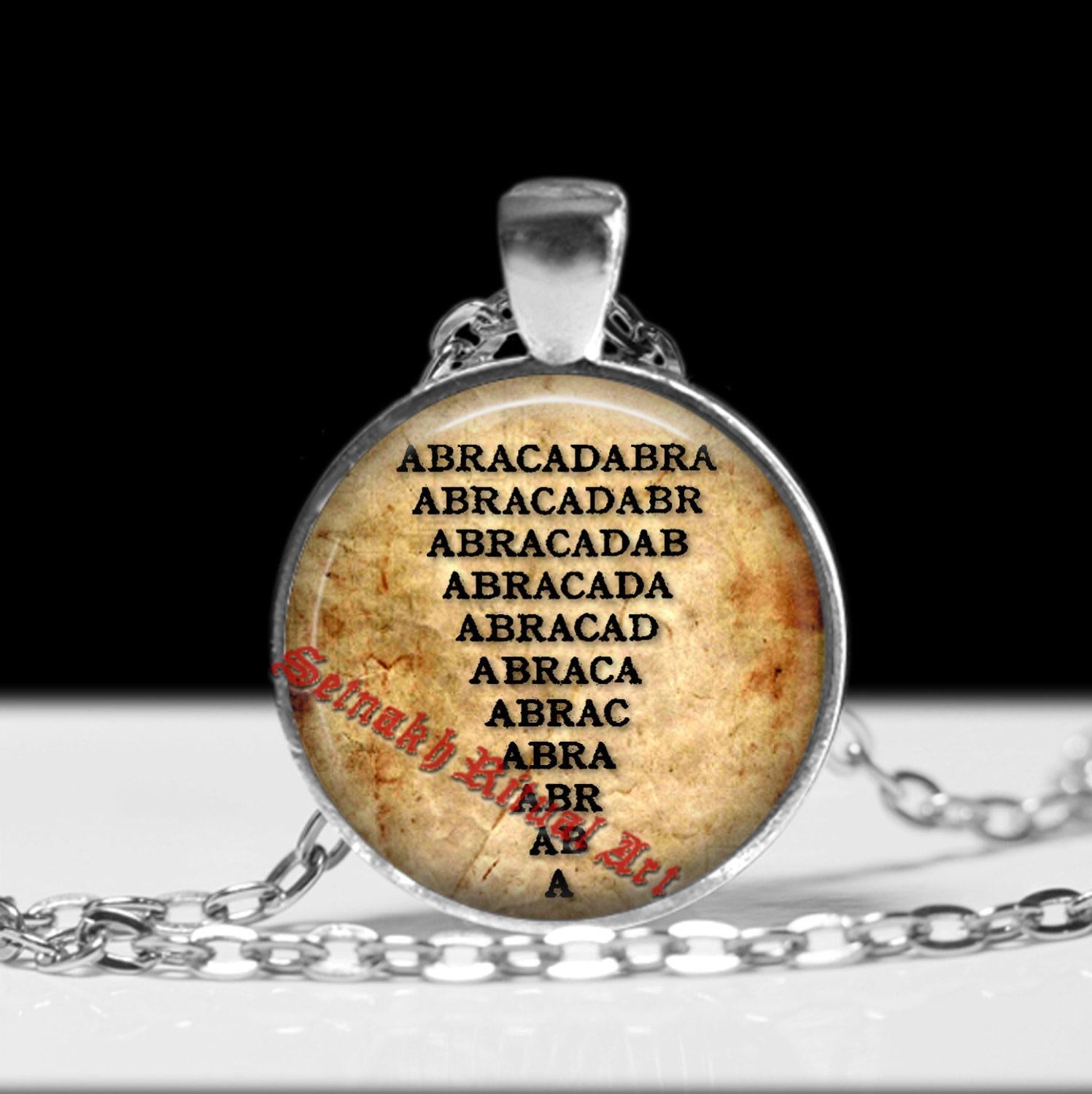 Abracadabra pendant, occult jewelry, magick necklace, gnostic jewelry, magic accessories, esoteric, sacred, spell jewelry #275