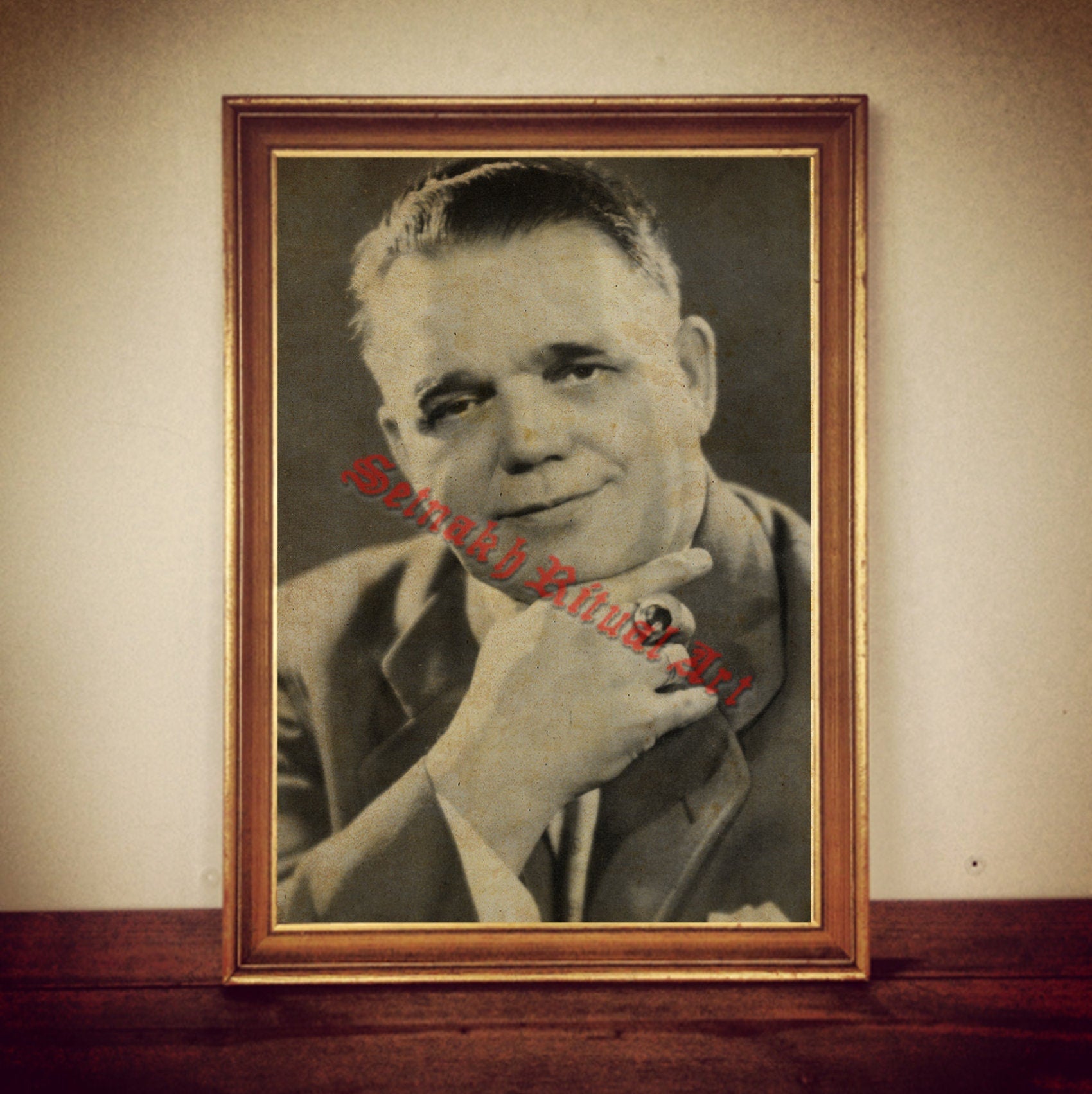 Franz Bardon portrait, famous occultist print, Hermetic magic, teacher of Hermetics, Kabbalah, gnosis, hidden knowledge   #503