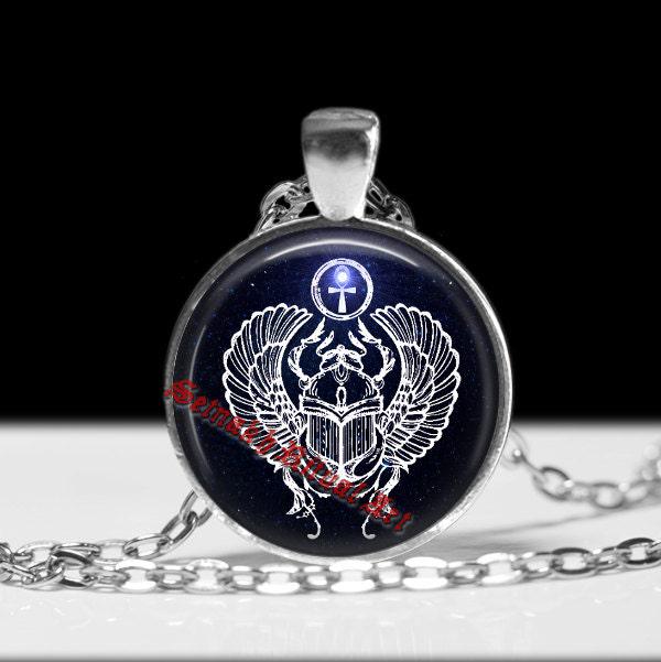 Egyptian jewelry, sacred scarab pendant, beetle necklace, | occult pendant, ritual necklace, magic talisman, esoteric jewelry #160