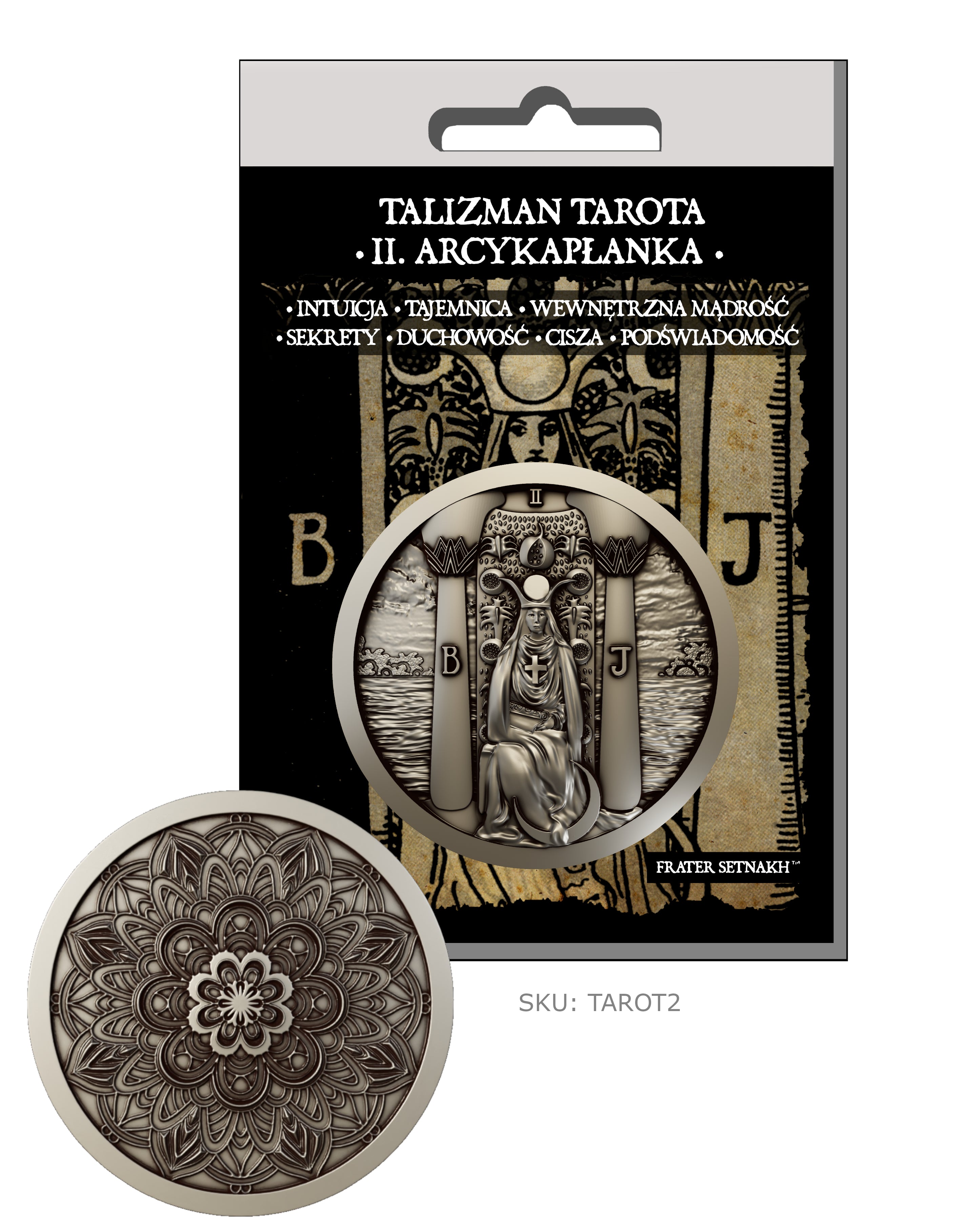 22 Talizmany Monety Tarota Rider-Waite-Smith + 22 Kart Opisowych + Etui PVC | Kolekcjonerski Zestaw Talizmanów