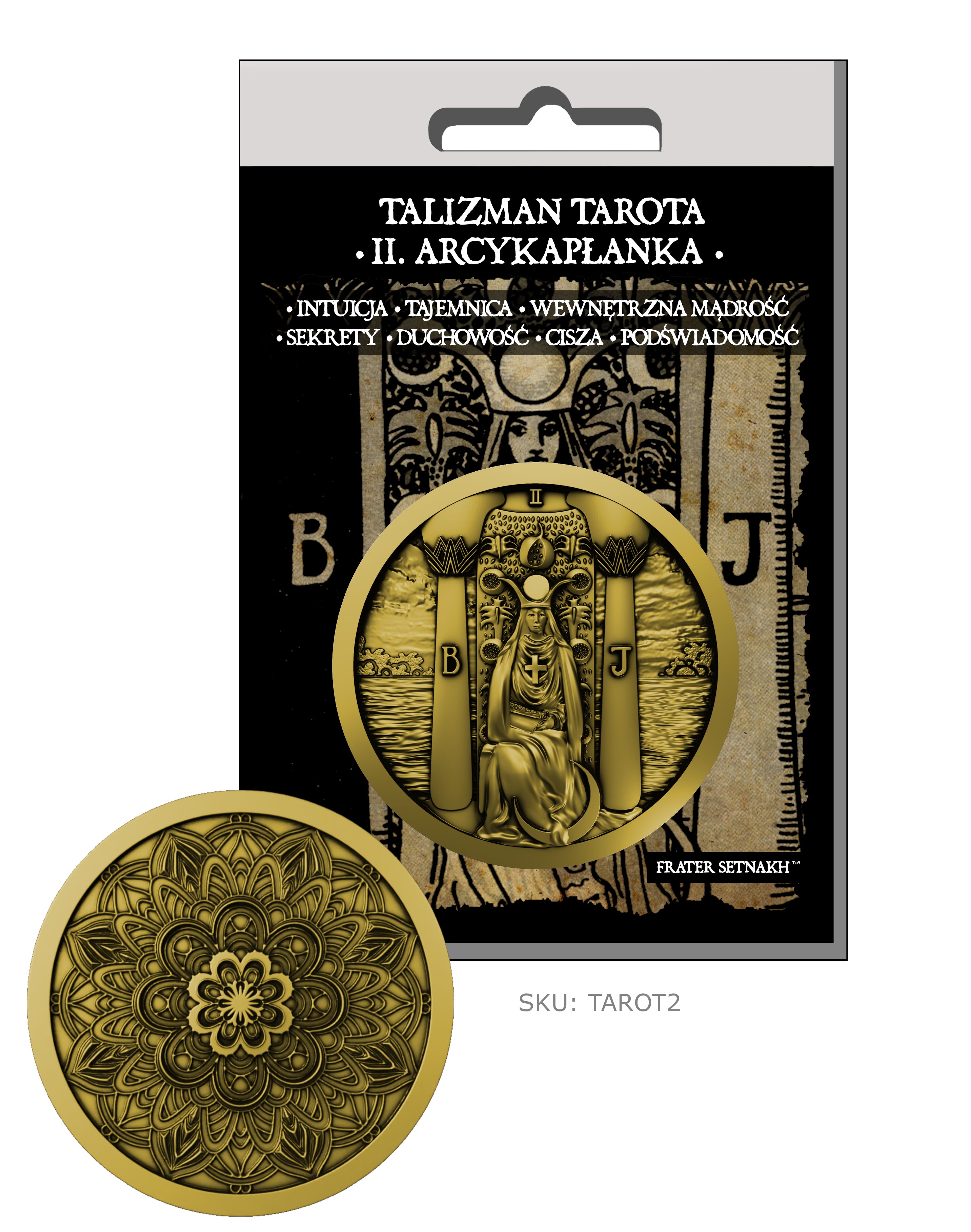 22 Talizmany Monety Tarota Rider-Waite-Smith + 22 Kart Opisowych + Etui PVC | Kolekcjonerski Zestaw Talizmanów