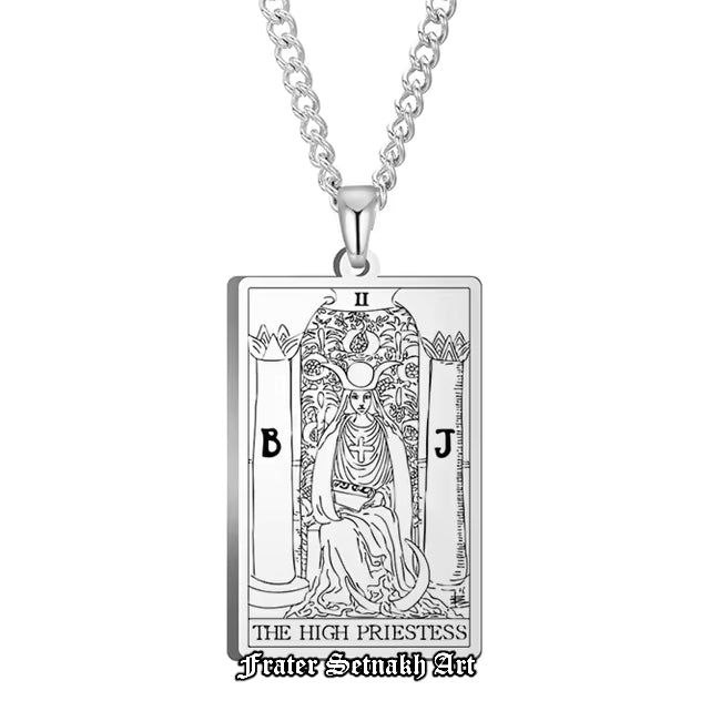 The High Priestess Tarot Card Pendant – Divination Jewelry and Spiritual Talisman | Tarot Necklace for Intuition, Wisdom, and Inner Guidance #396.2