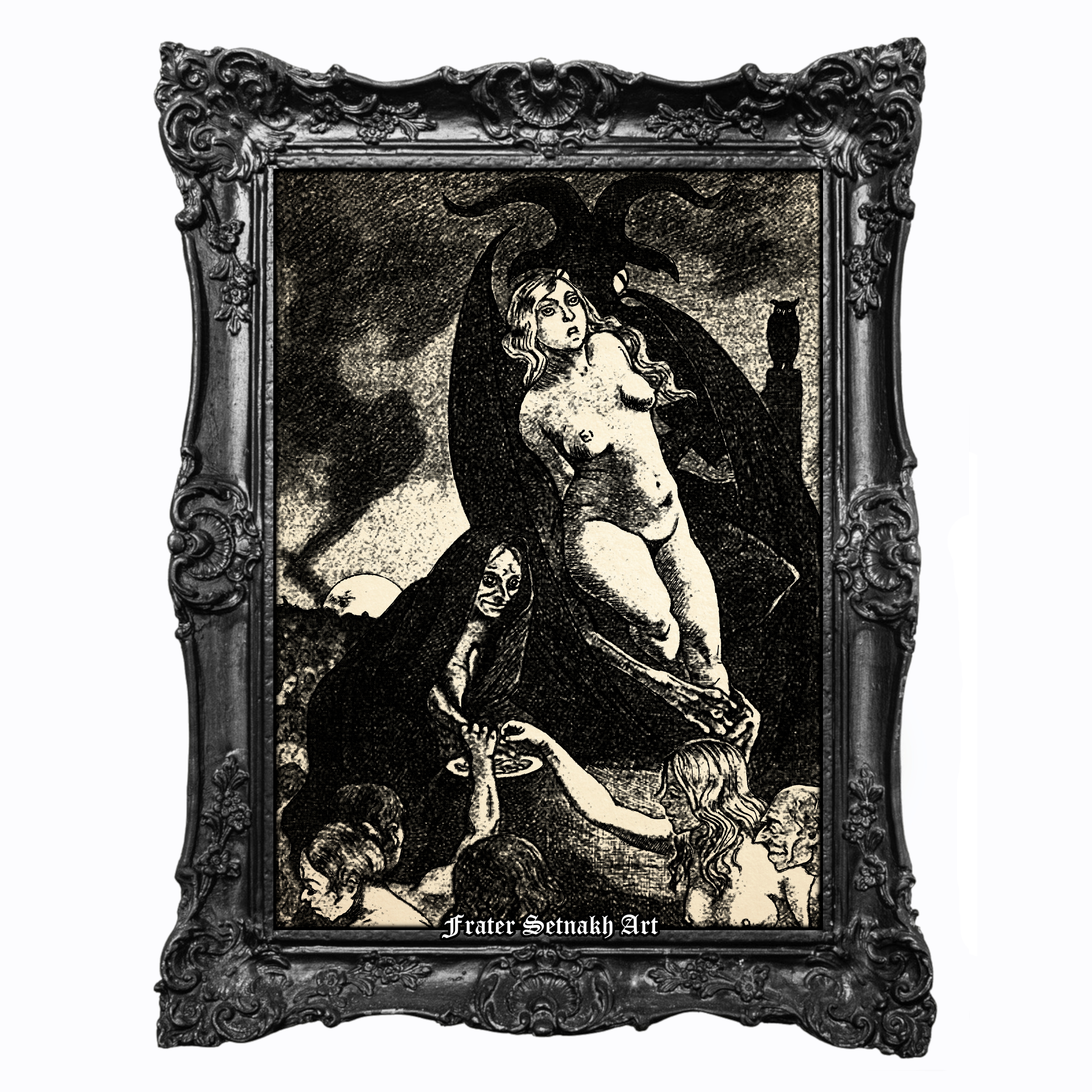 The Black Mass print, Martin van Maele, 1900, Occult Satanic Print Devil Illustration & Esoteric Ritual Wall Art #200