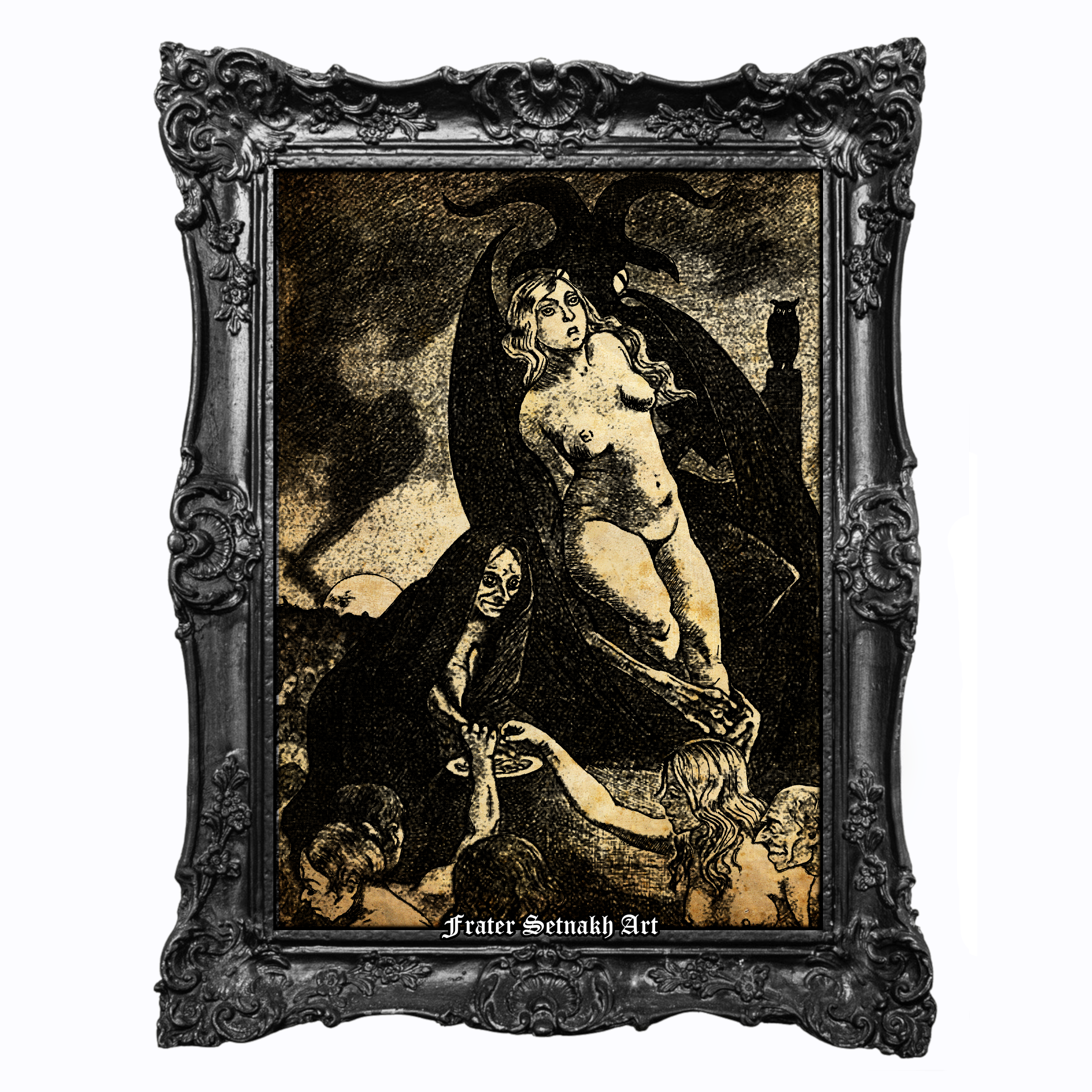 The Black Mass print, Martin van Maele, 1900, Occult Satanic Print Devil Illustration & Esoteric Ritual Wall Art #200