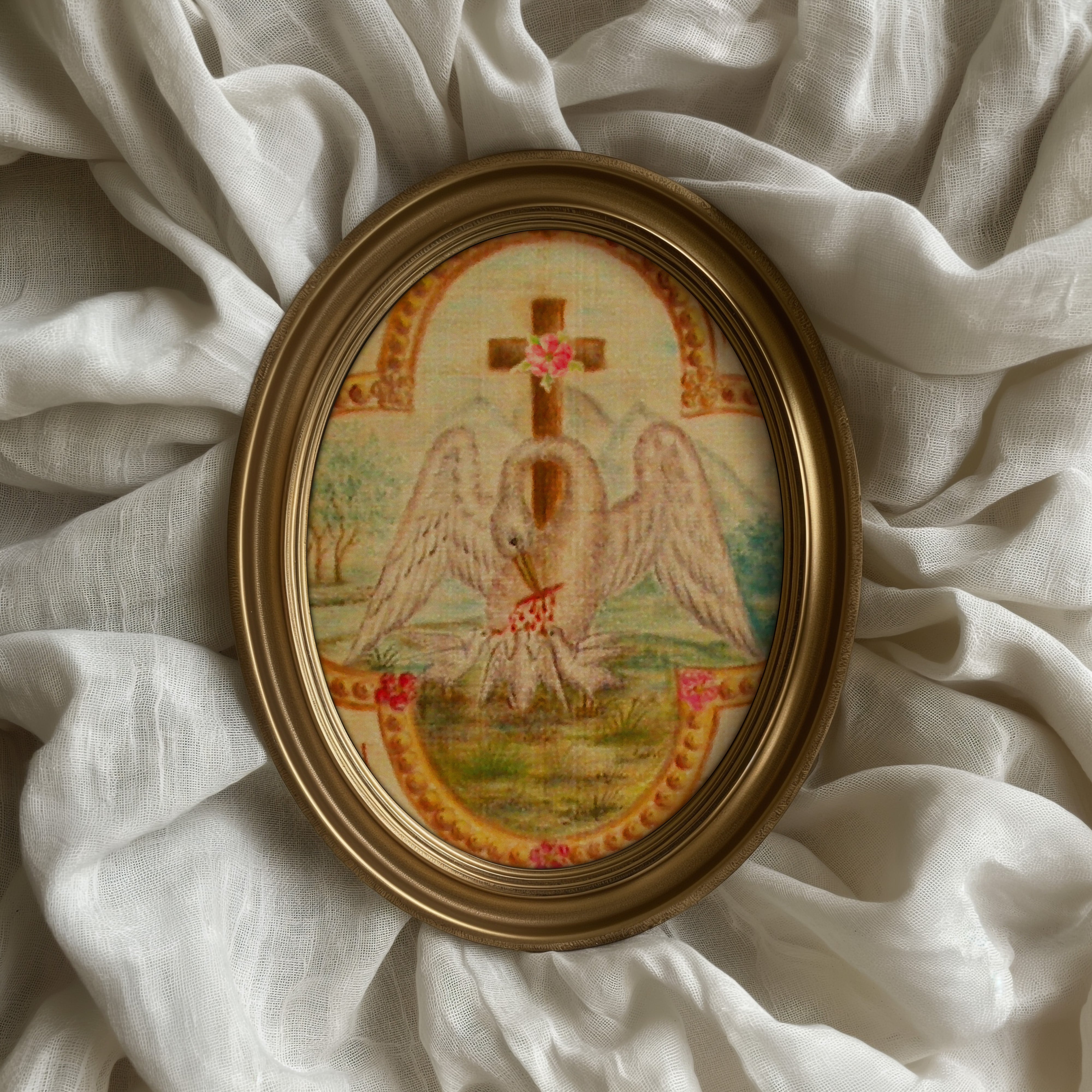 Rosicrucian Pelican Poster, 19th Century Esoteric Print, Rose and Cross Illustration, Occult Symbolism & Altar Decor Wall Art #203