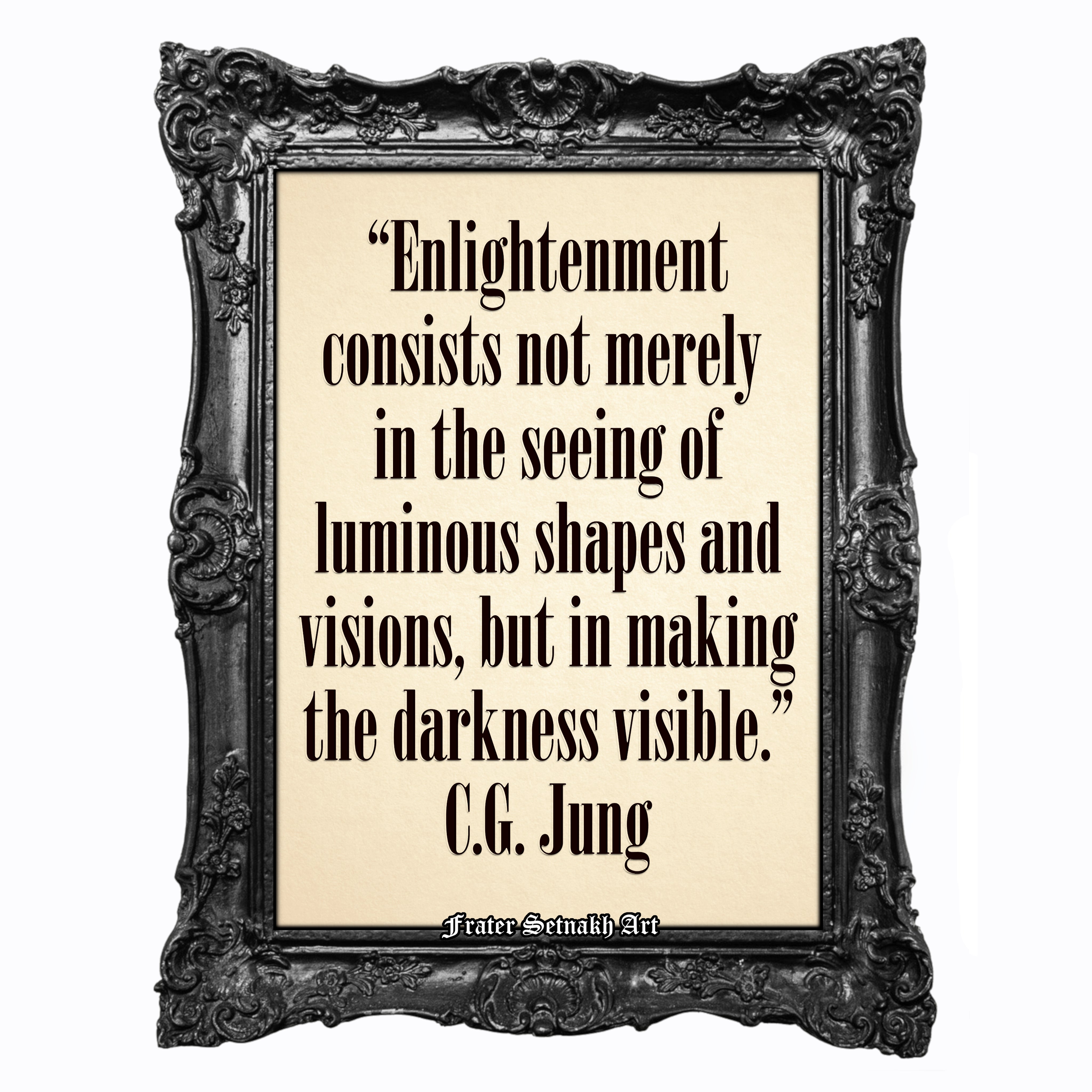Enlightenment Quote, Carl Gustav Jung, 1944, Psychology and Alchemy, Philosophical Occult Print, Esoteric Wall Art & Jungian Quote Poster #208