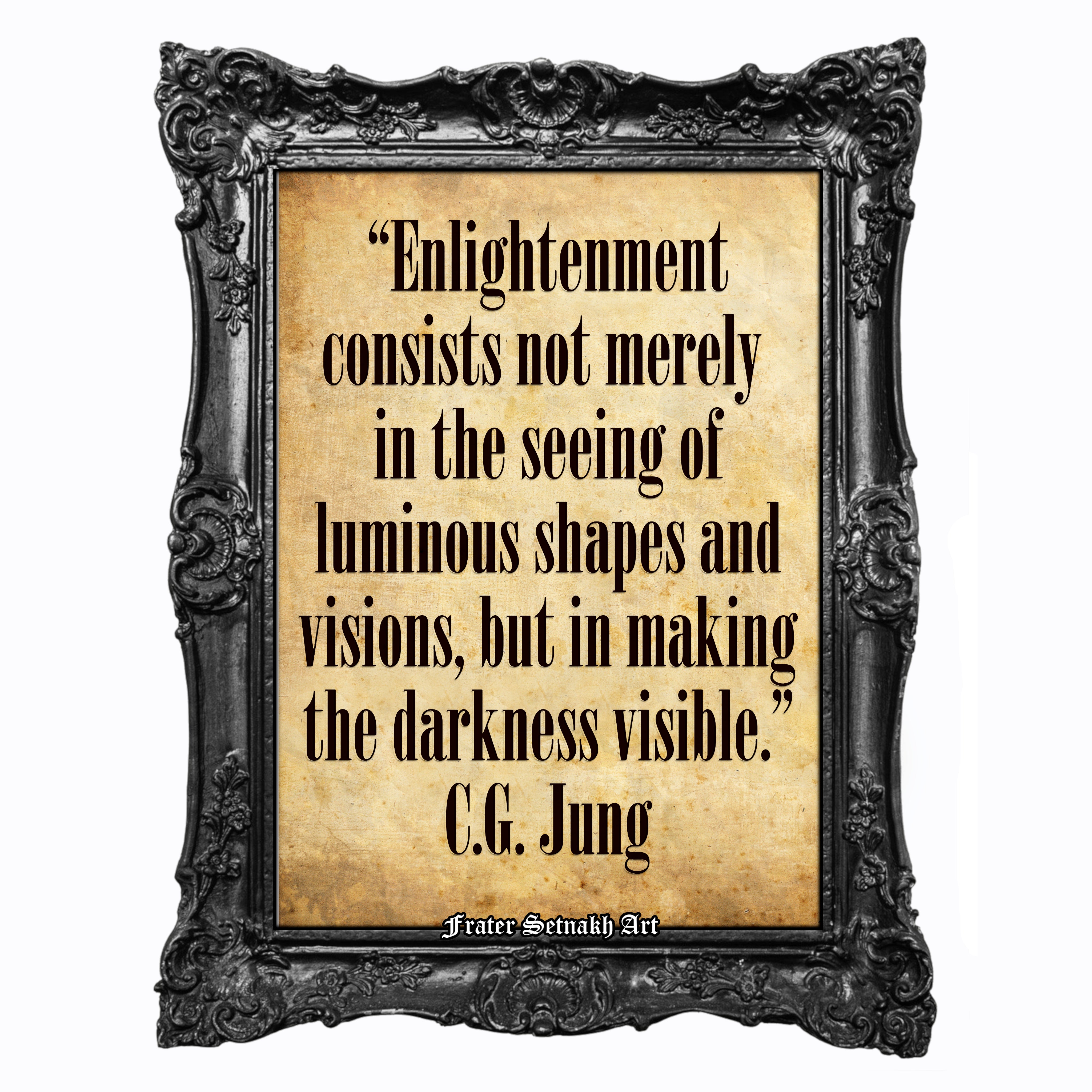 Enlightenment Quote, Carl Gustav Jung, 1944, Psychology and Alchemy, Philosophical Occult Print, Esoteric Wall Art & Jungian Quote Poster #208