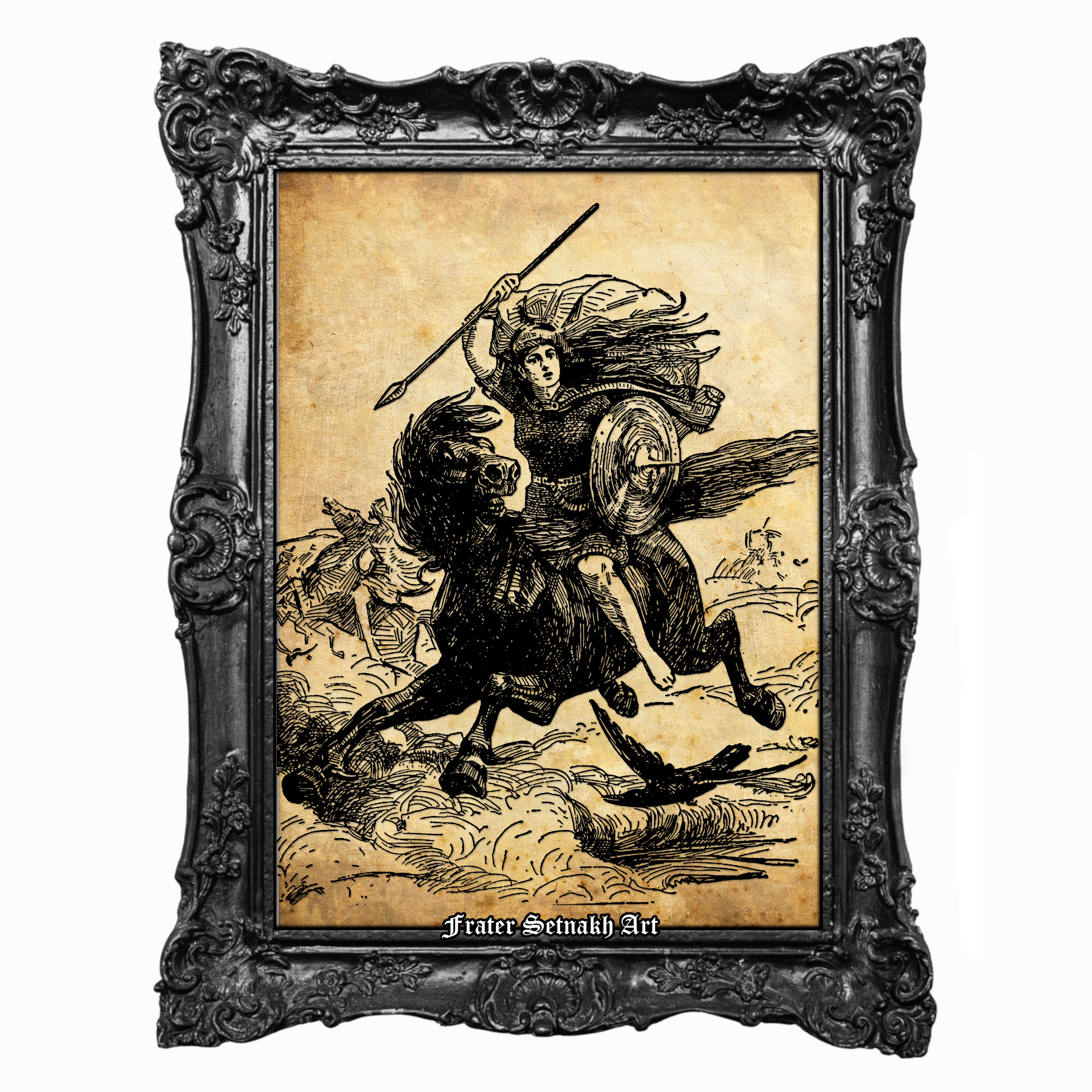 Valkyria Print, Peter Nicolai Arbo, 1865, Ride of the Valkyrie Print, Norse Mythology Illustration, Nordic Poster of Odin & Valhalla Warrior Maidens #211