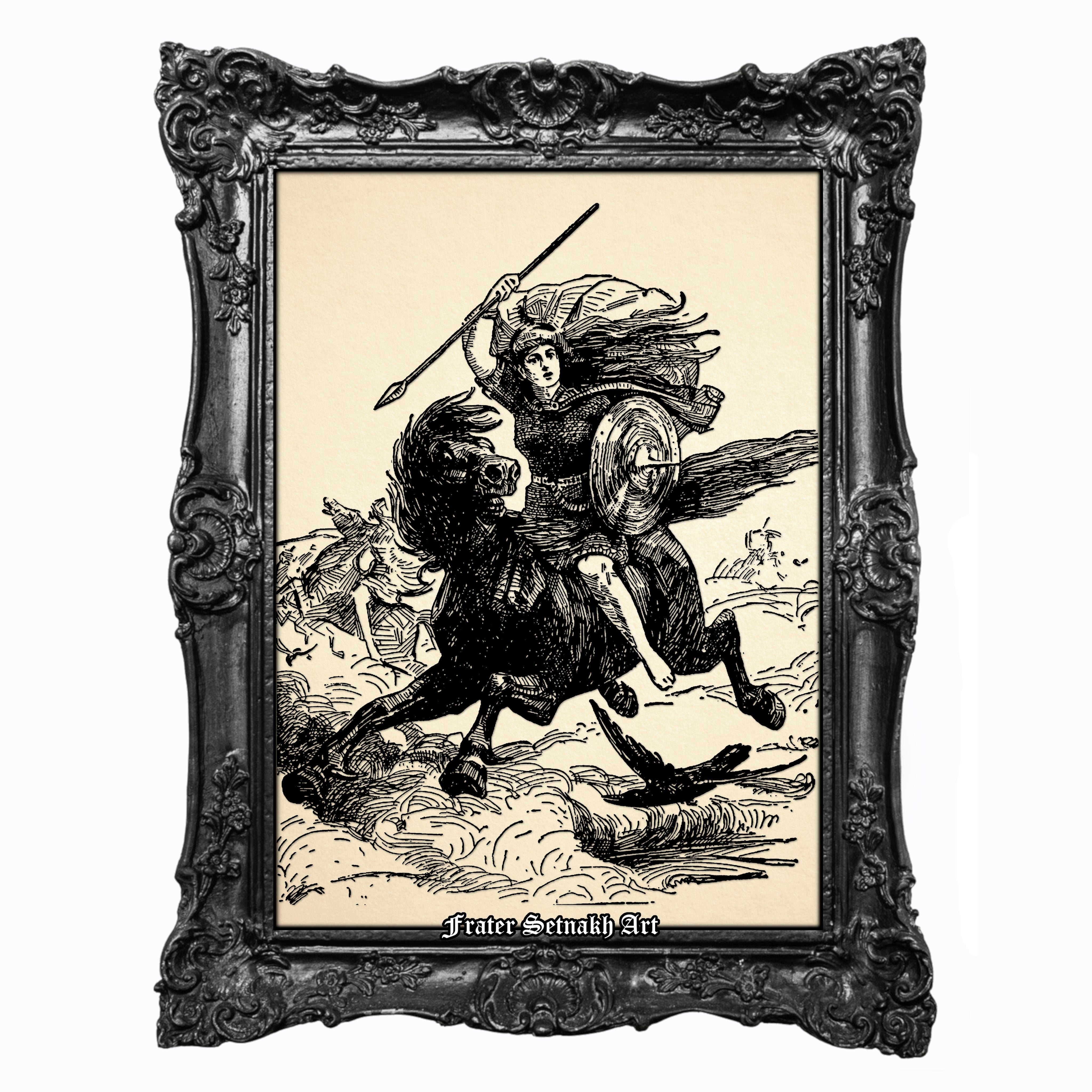 Valkyria Print, Peter Nicolai Arbo, 1865, Ride of the Valkyrie Print, Norse Mythology Illustration, Nordic Poster of Odin & Valhalla Warrior Maidens #211