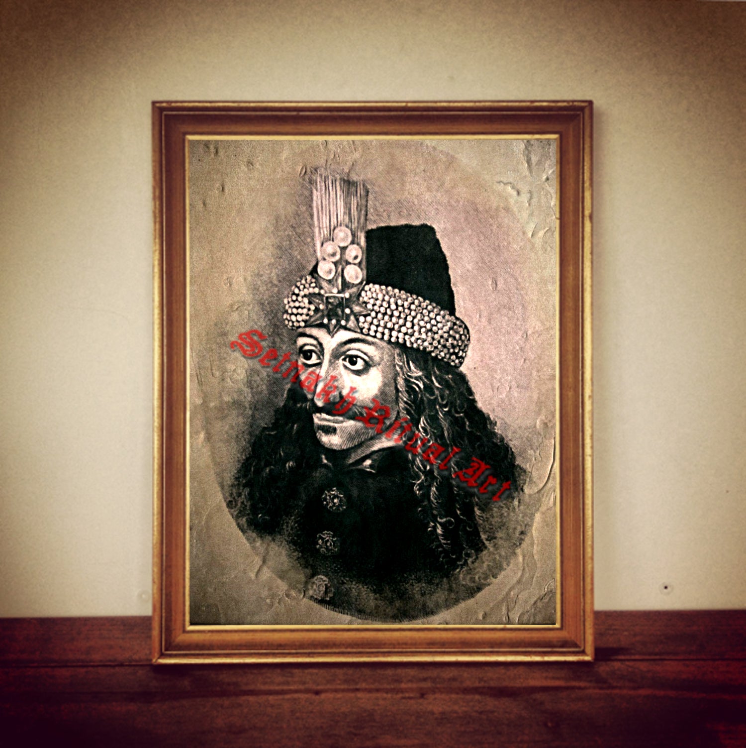 Vlad the Impaler Print, Vlad Tepes Poster, Dracula Wall Art, Historical Vampire Print, Gothic Decor, Transylvanian Portrait of Vlad III of Wallachia #245