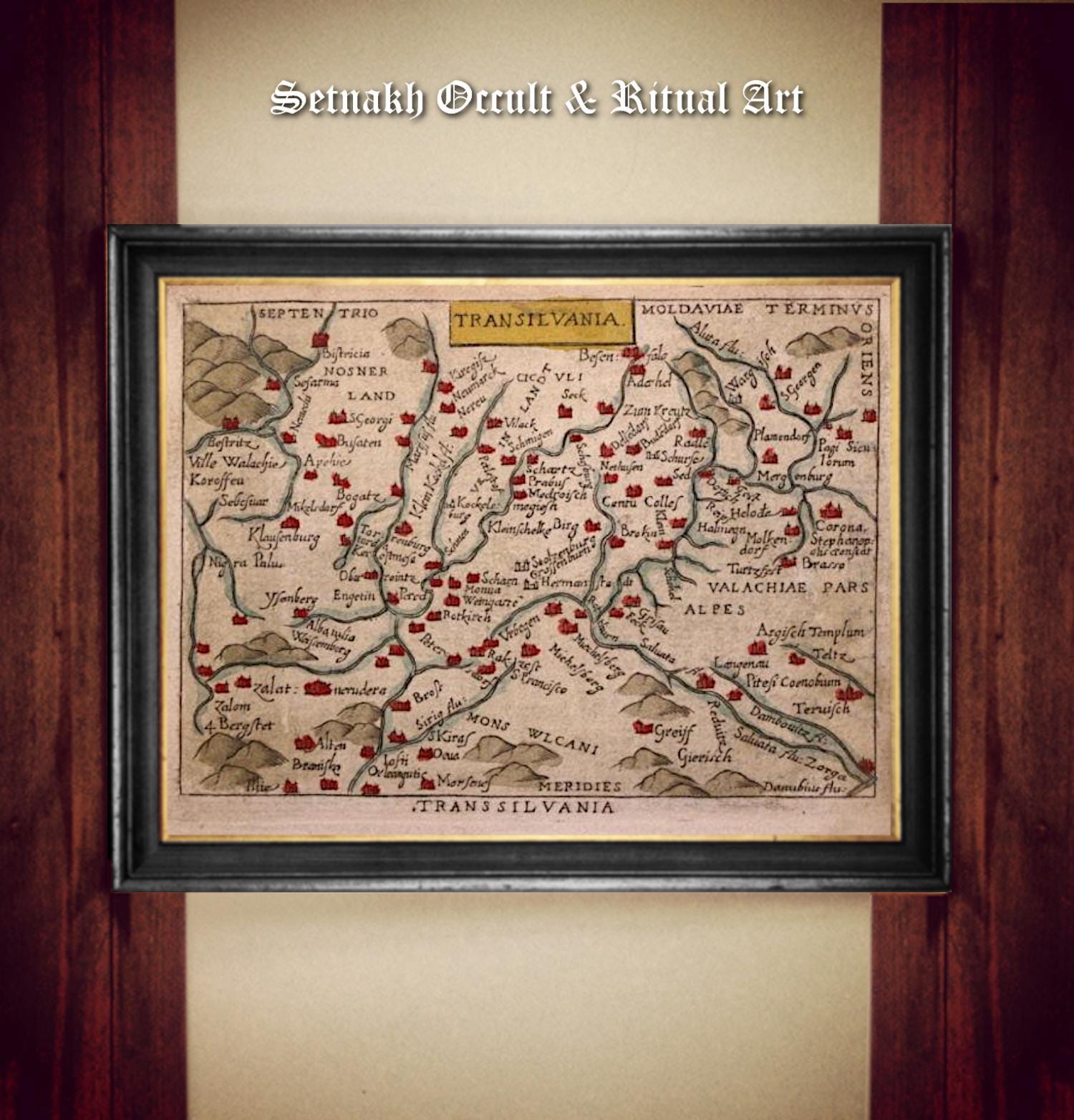 Small Old Map of Transylvania Print – Antique Reproduction – Gothic Cartography on Handmade Paper or Canvas, Vampiric gift, Dracula #DM45