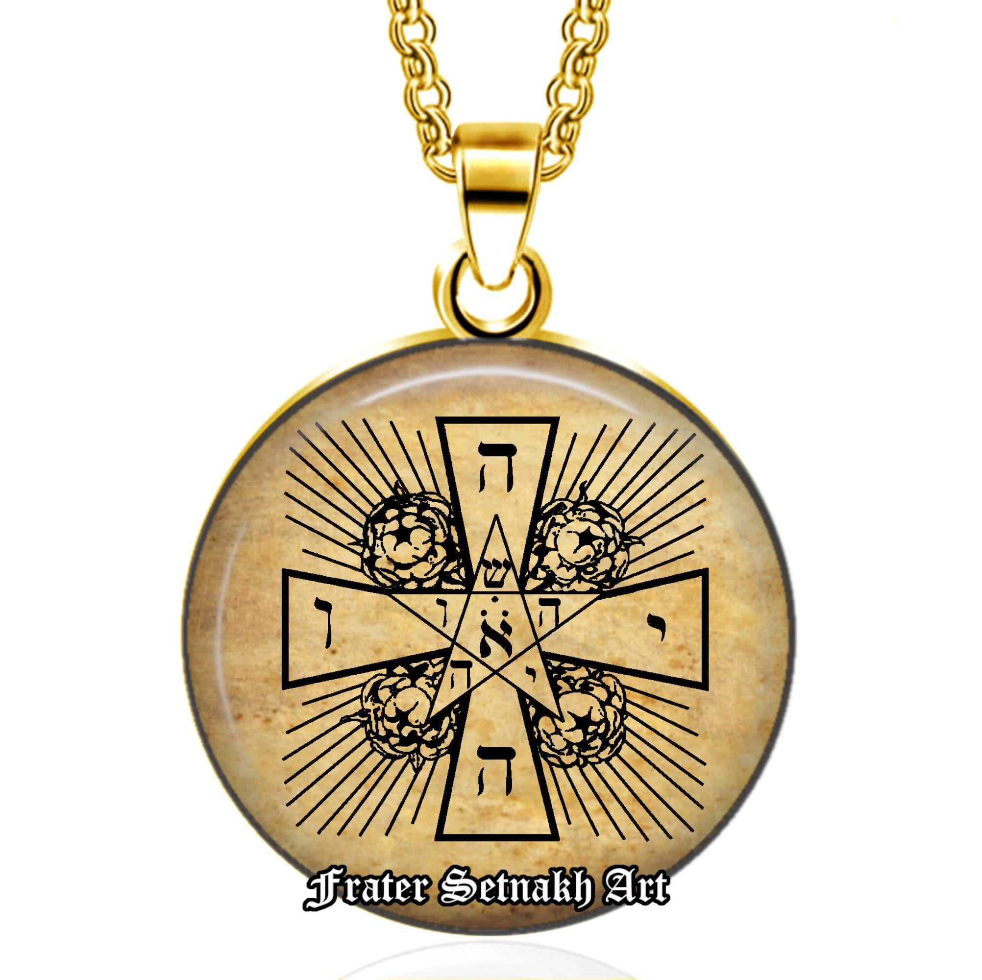 Rosicrucian Cross Talisman, Rozenkreutz Pendant, Rose and Cross necklace, AMORC, Magick, Alchemy, Hermetism, Esoteric Gift Idea #67