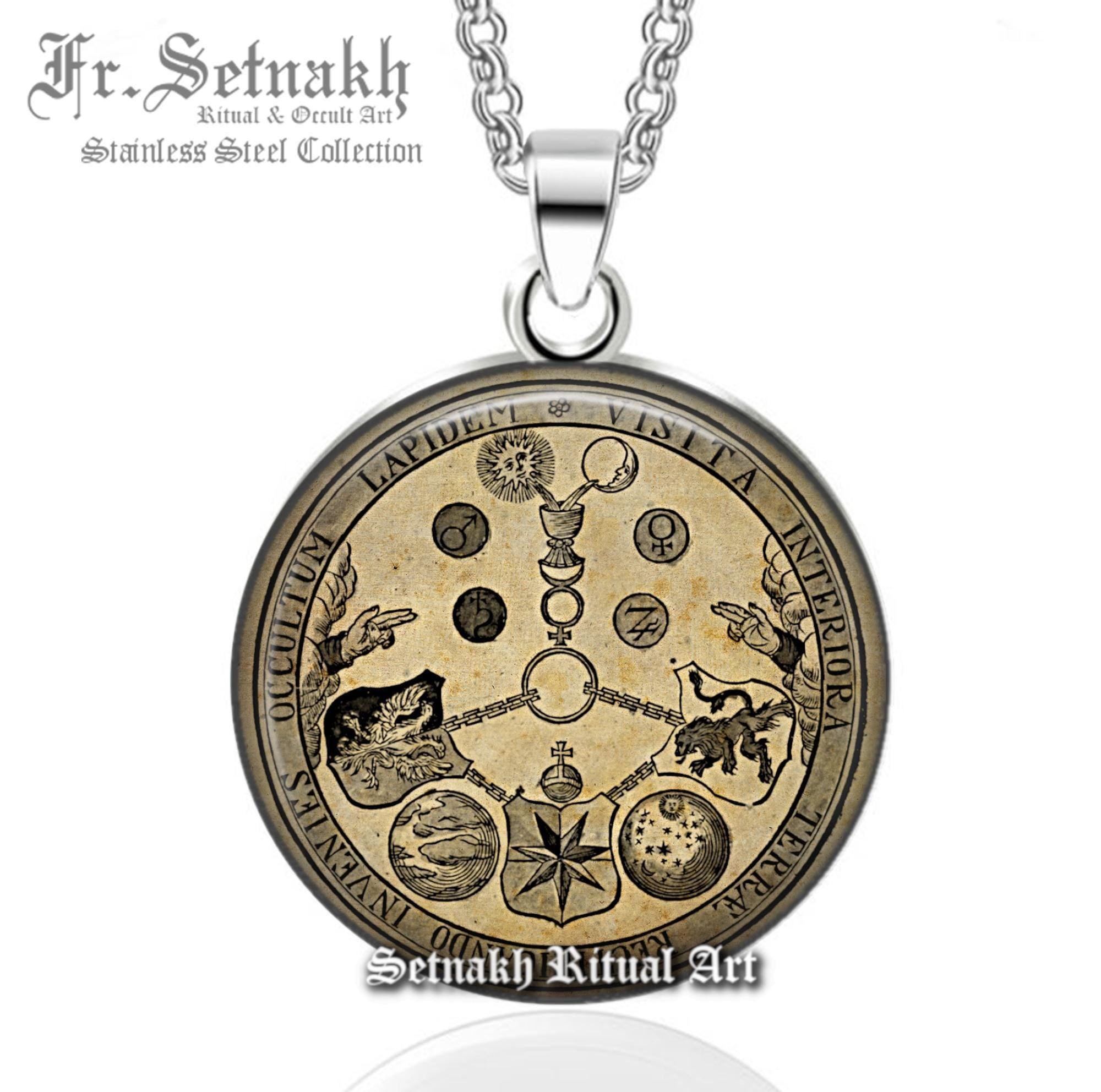 VITRIOL - Alchemical Emblem Talisman, Basil Valentine, 17th Century, Occult Hermetic Symbol of Transformation & Spiritual Enlightenment #241